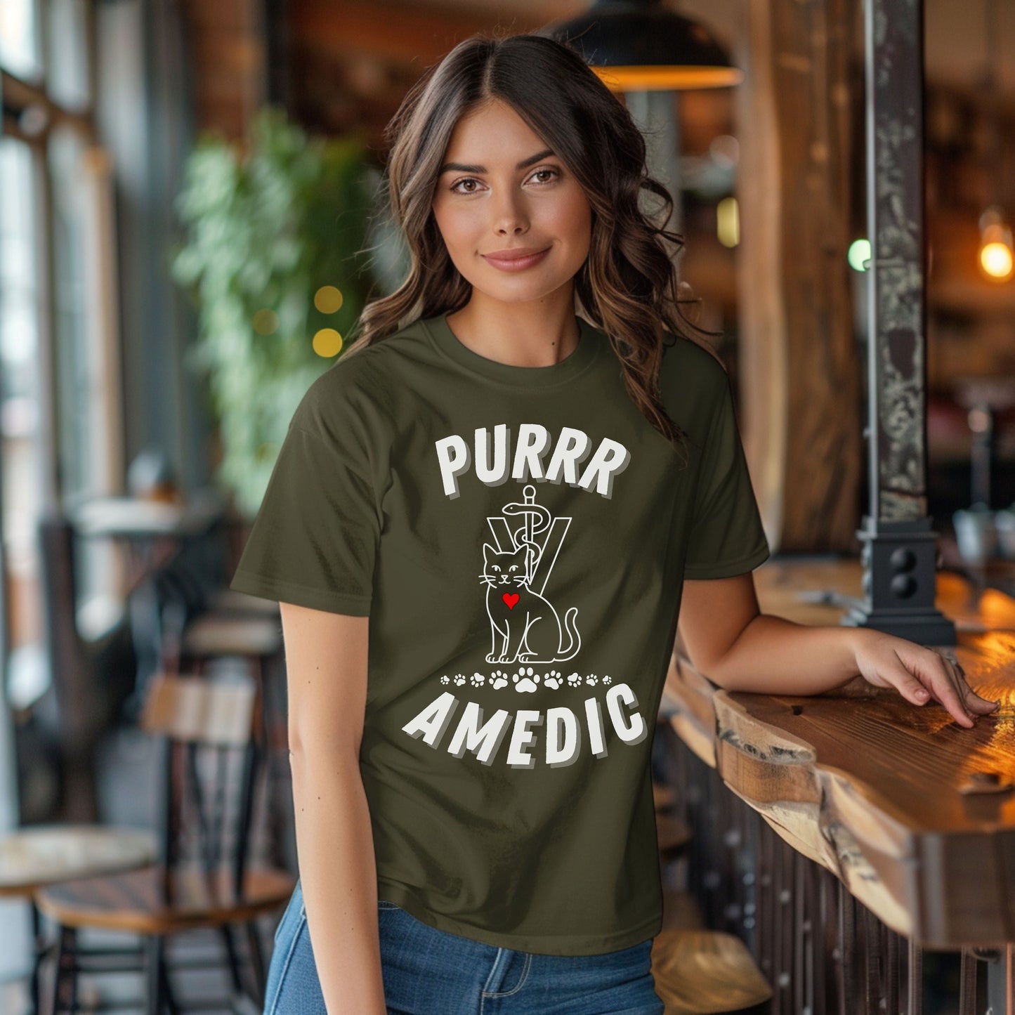 Purramedic Cat Lover T-Shirt – Funny Vet Tech Gift & Animal Rescue Tee