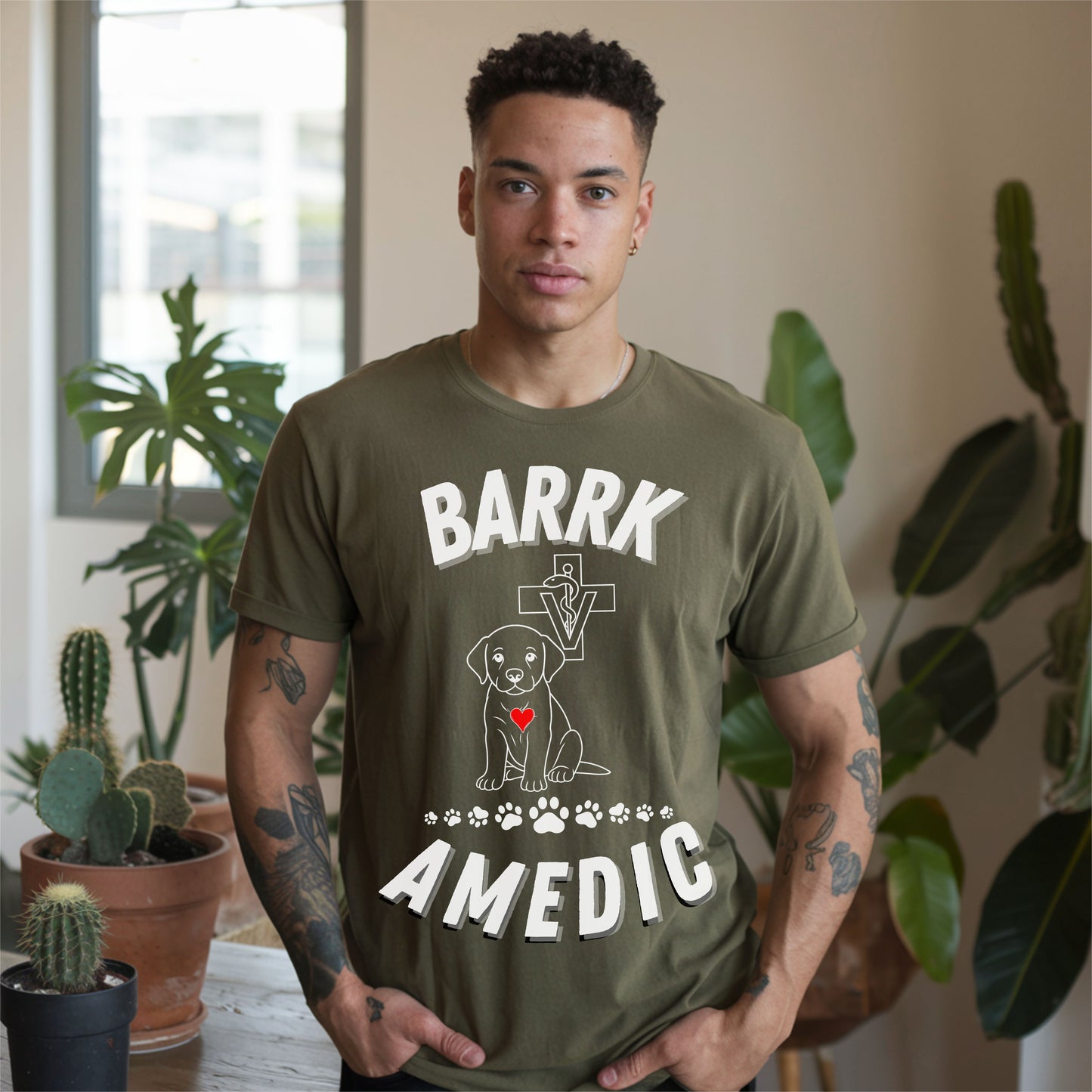 Barrkamedic Dog Lover T-Shirt – Funny Vet Tech Gift & Animal Rescue Tee