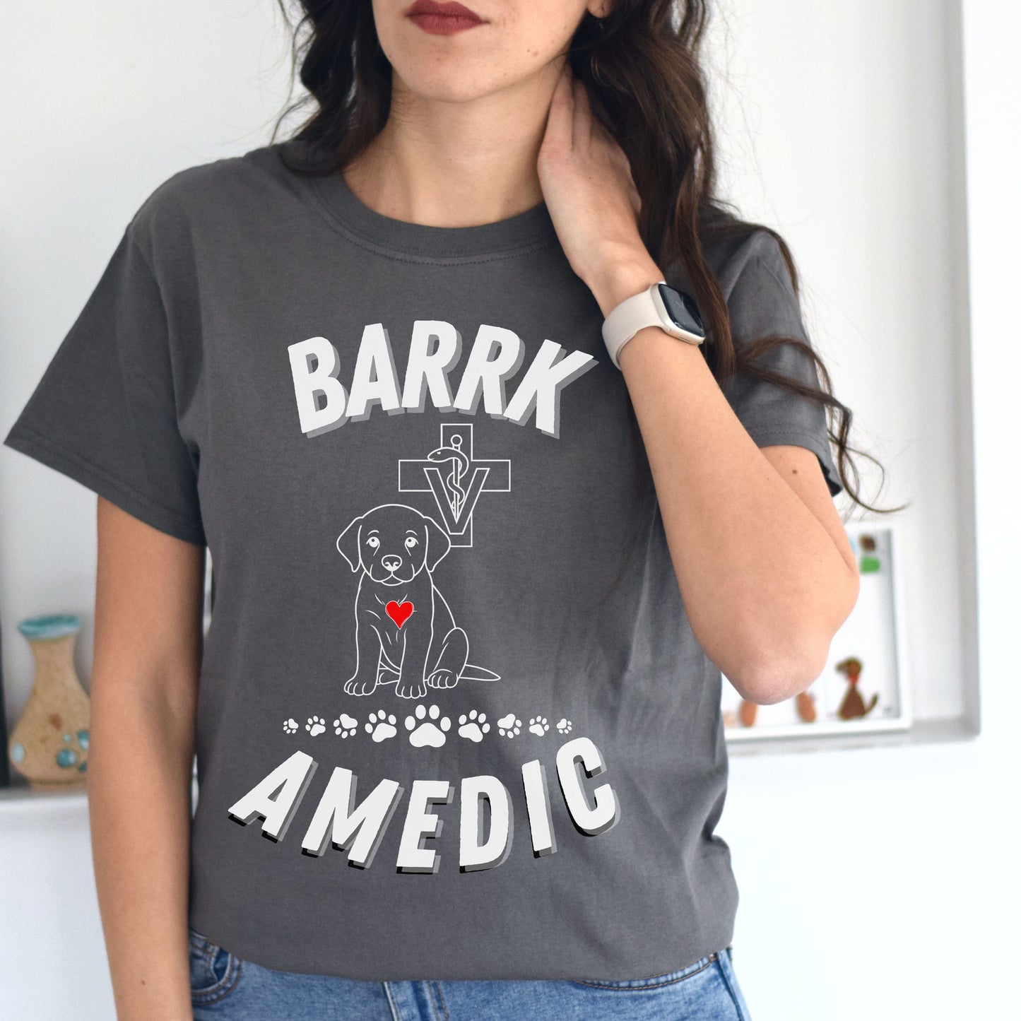 Barrkamedic Dog Lover T-Shirt – Funny Vet Tech Gift & Animal Rescue Tee