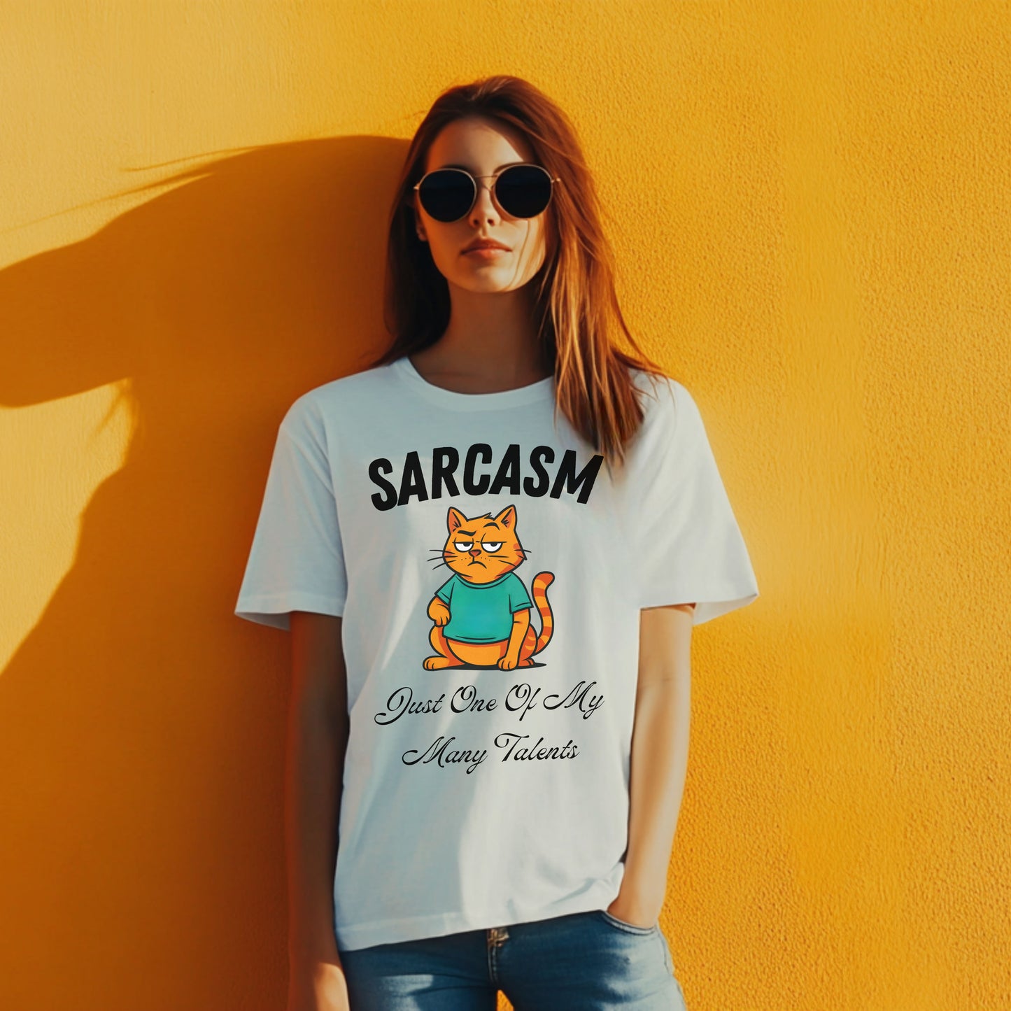 Sarcastic Cat T-Shirt – Funny Graphic Tee for Women, Snarky Humor Shirt, Casual Gift for Cat Lovers