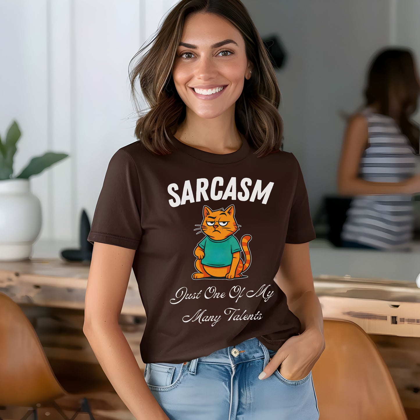 Sarcastic Cat T-Shirt – Funny Graphic Tee for Women, Snarky Humor Shirt, Casual Gift for Cat Lovers