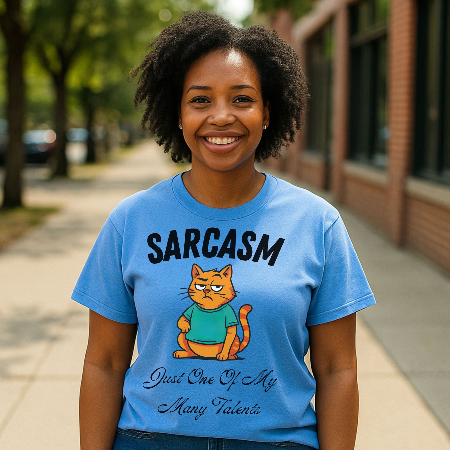 Sarcastic Cat T-Shirt – Funny Graphic Tee for Women, Snarky Humor Shirt, Casual Gift for Cat Lovers