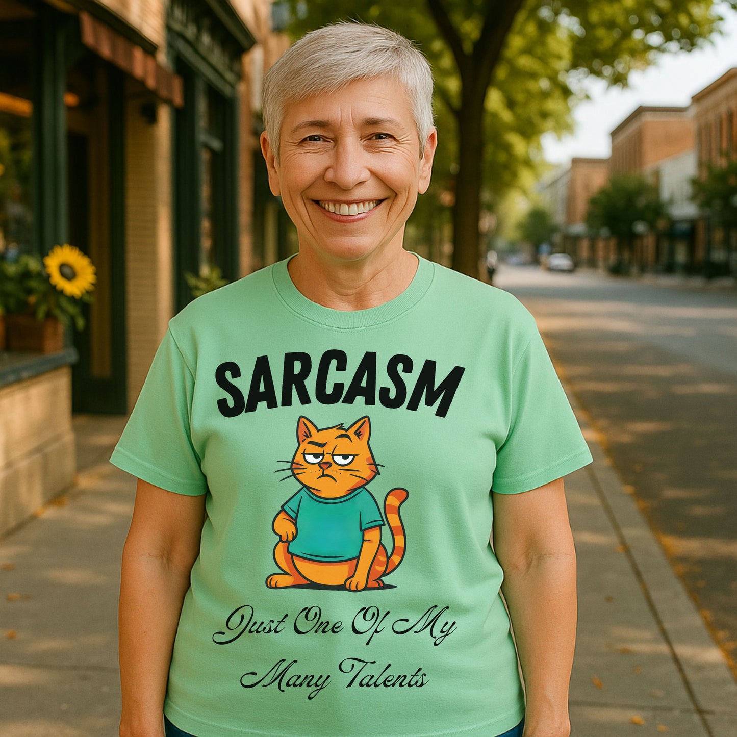 Sarcastic Cat T-Shirt – Funny Graphic Tee for Women, Snarky Humor Shirt, Casual Gift for Cat Lovers