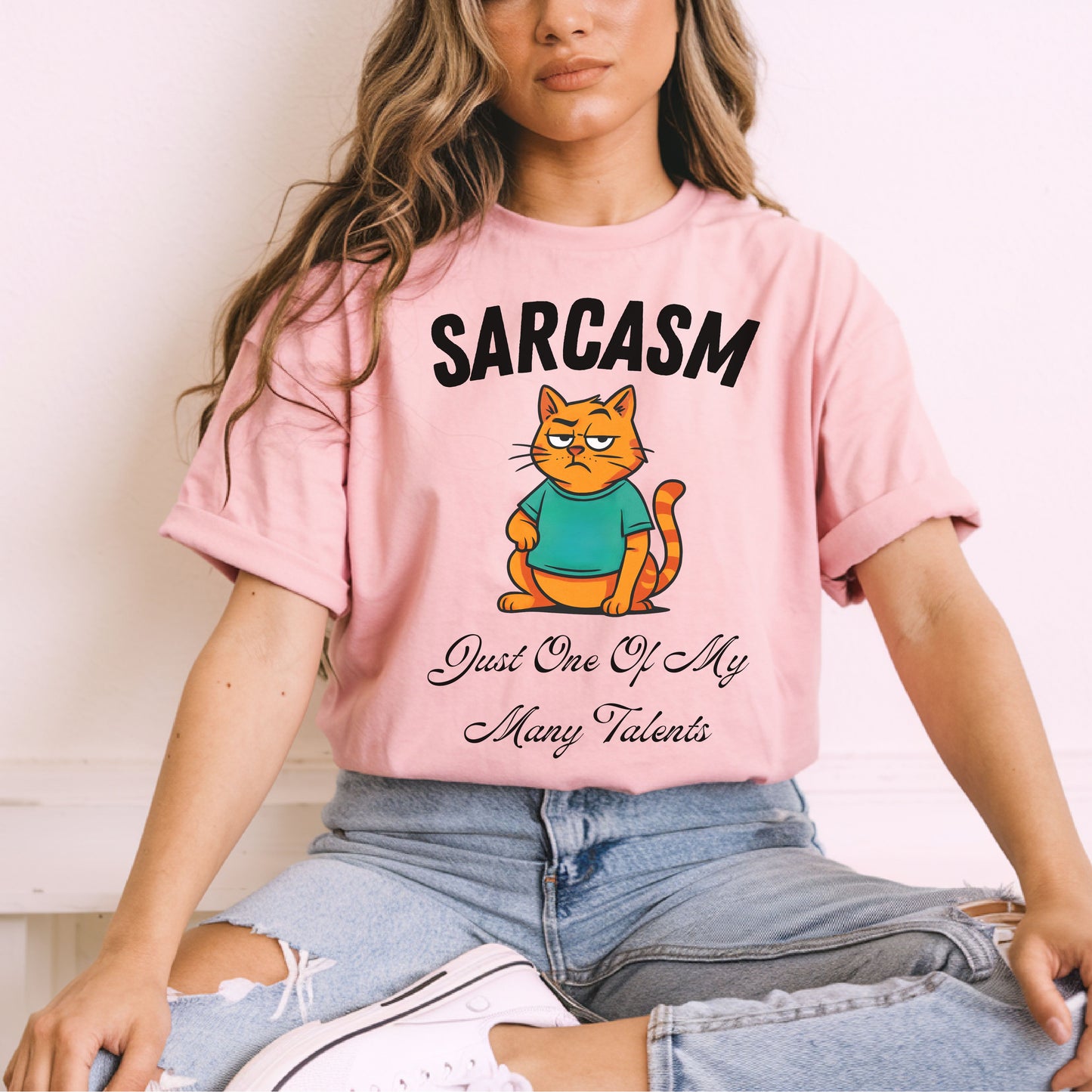 Sarcastic Cat T-Shirt – Funny Graphic Tee for Women, Snarky Humor Shirt, Casual Gift for Cat Lovers