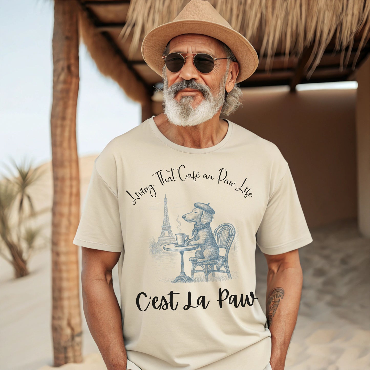 C'est La Paw – Paris Dog T-Shirt, Cute French Café Pup Tee & Gift for Animal Lovers