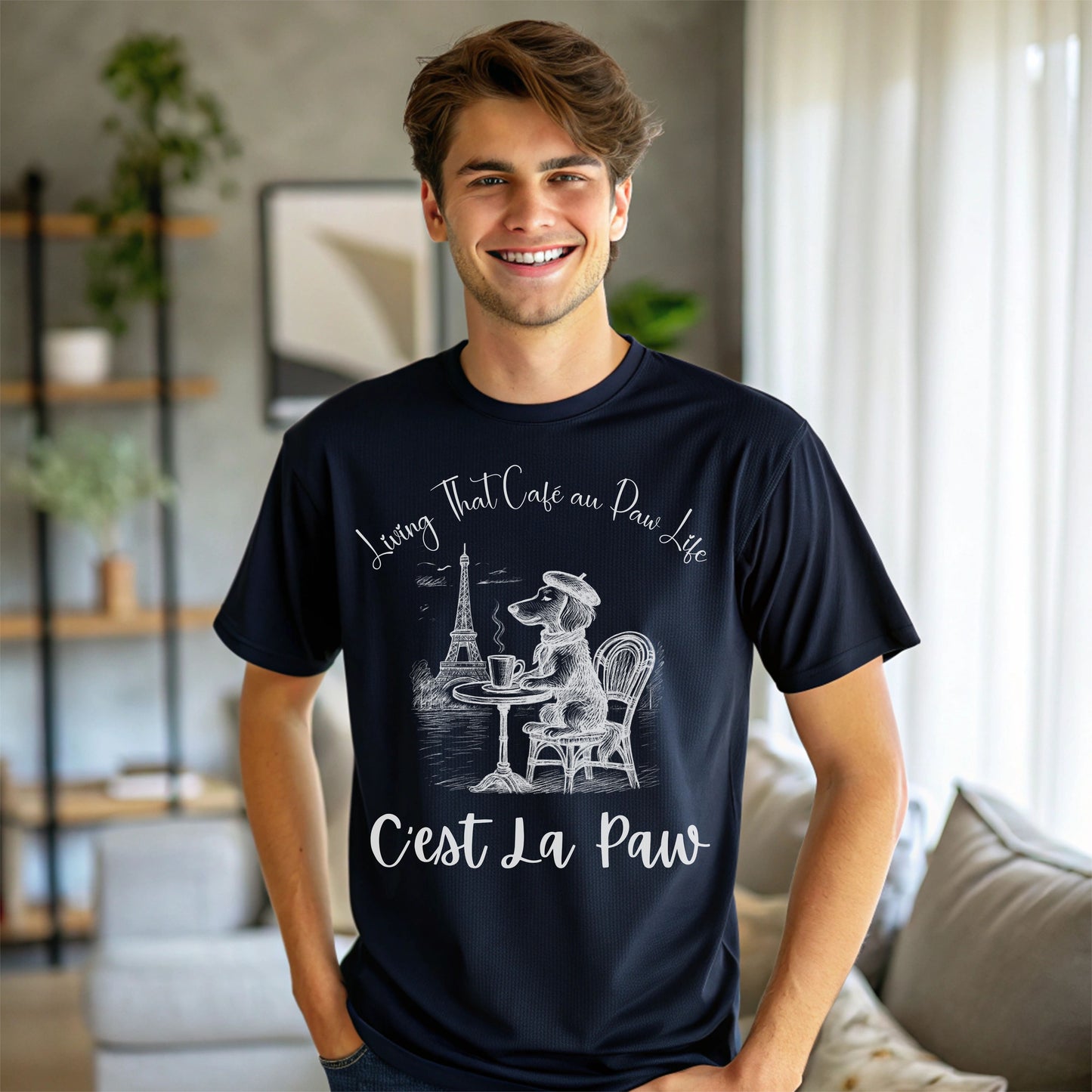 C'est La Paw – Paris Dog T-Shirt, Cute French Café Pup Tee & Gift for Animal Lovers