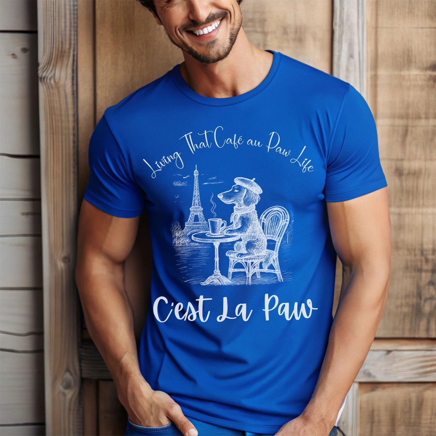 C'est La Paw – Paris Dog T-Shirt, Cute French Café Pup Tee & Gift for Animal Lovers