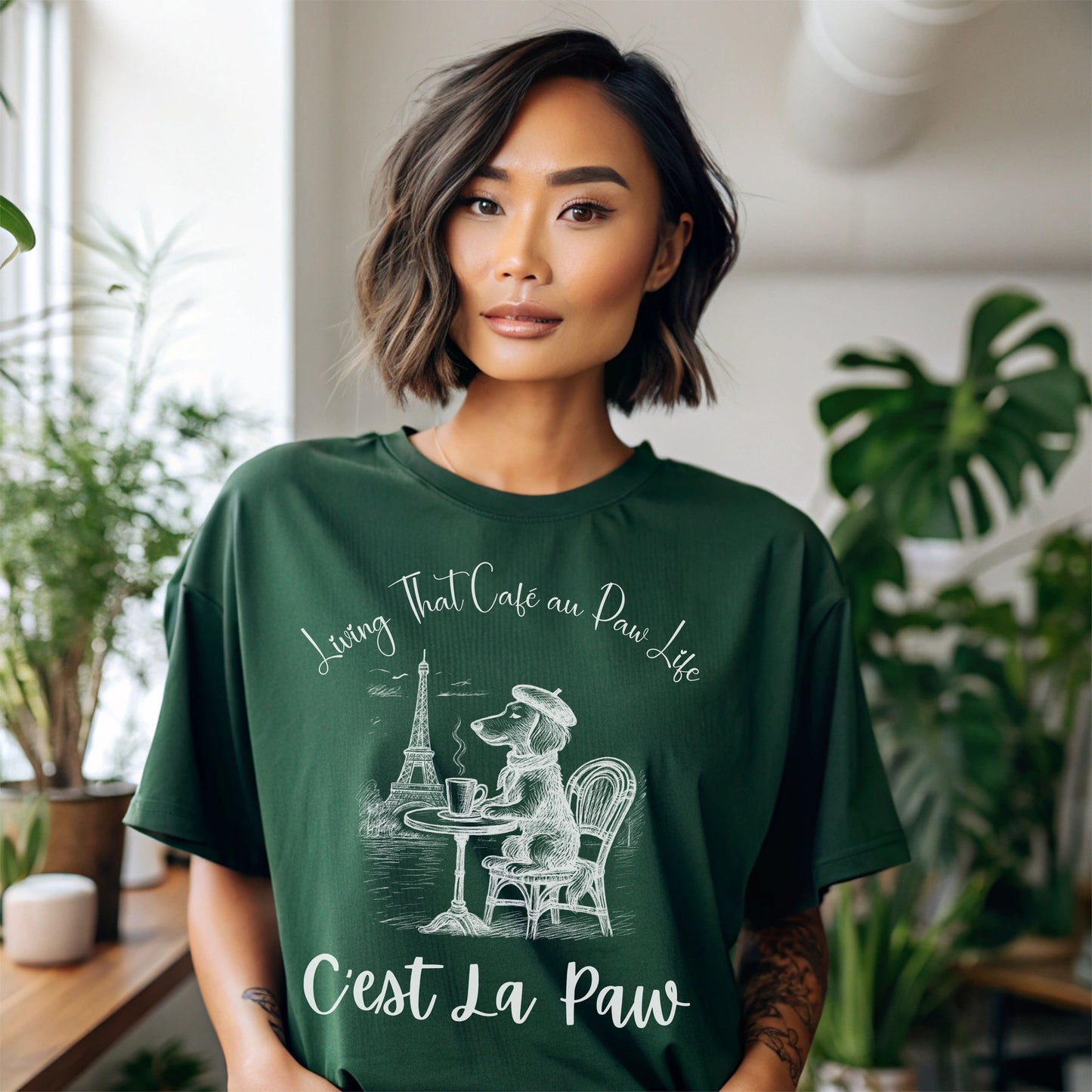 C'est La Paw – Paris Dog T-Shirt, Cute French Café Pup Tee & Gift for Animal Lovers