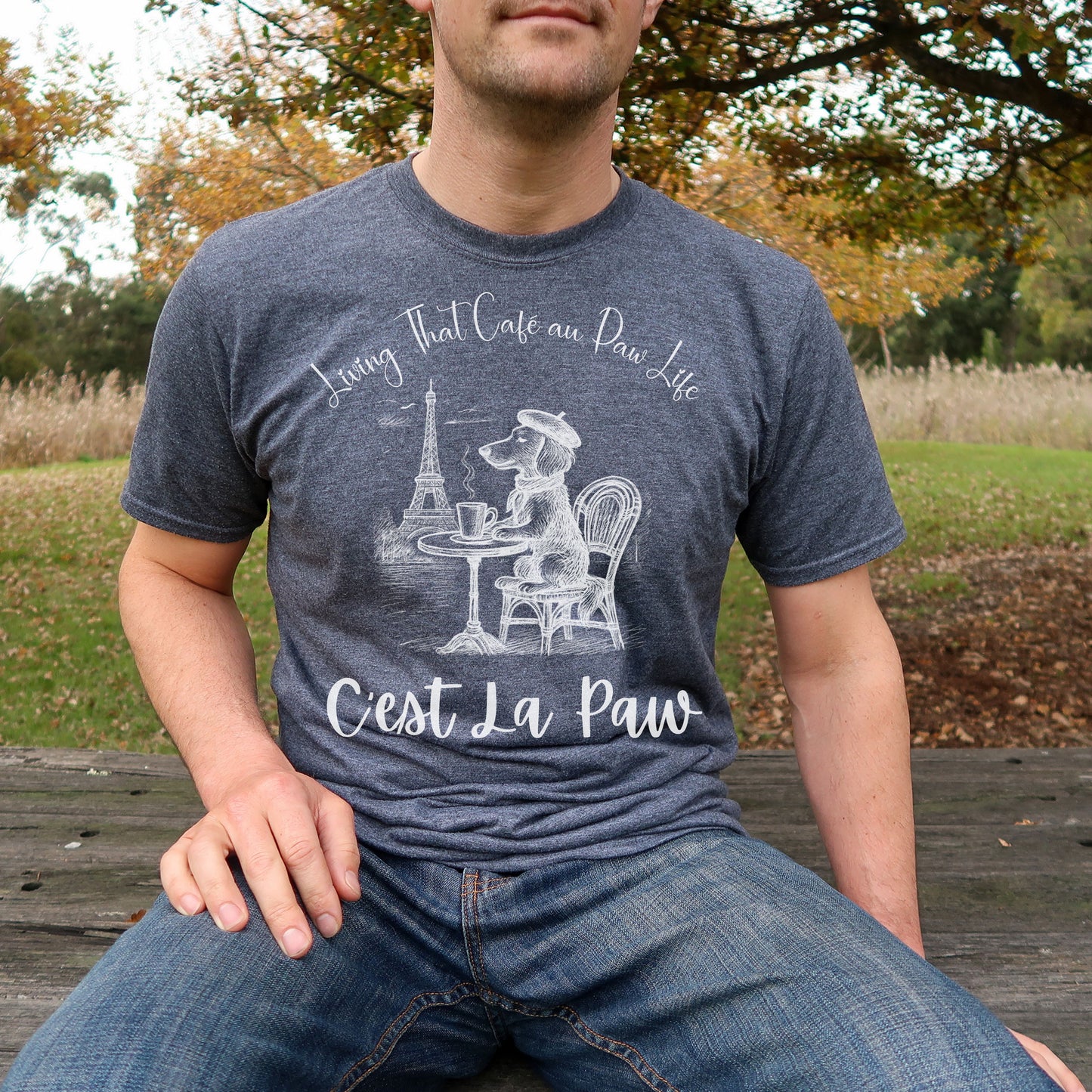 C'est La Paw – Paris Dog T-Shirt, Cute French Café Pup Tee & Gift for Animal Lovers