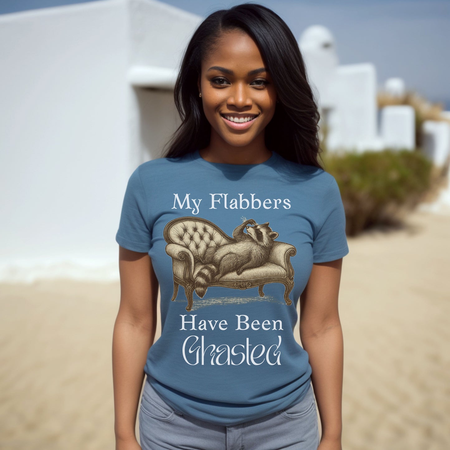 My Flabbers Have Been Ghasted Raccoon T-Shirt – Funny Vintage-Style Animal Tee, Sarcastic Retro Shirt for Introverts & Humor Lovers
