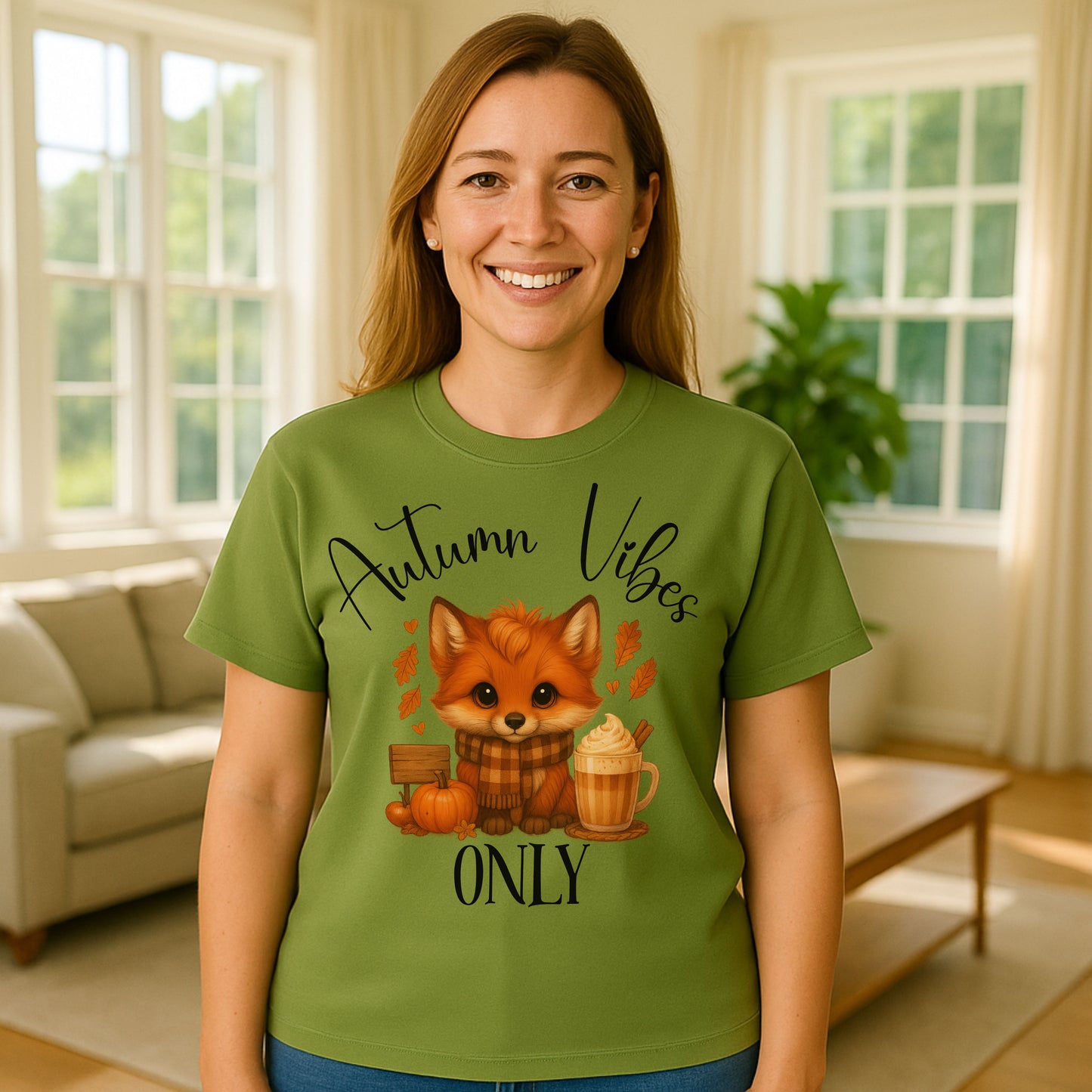 Autumn Vibes Only T-Shirt – Cute Fox Fall Shirt for Pumpkin Spice & Cozy Season Lovers