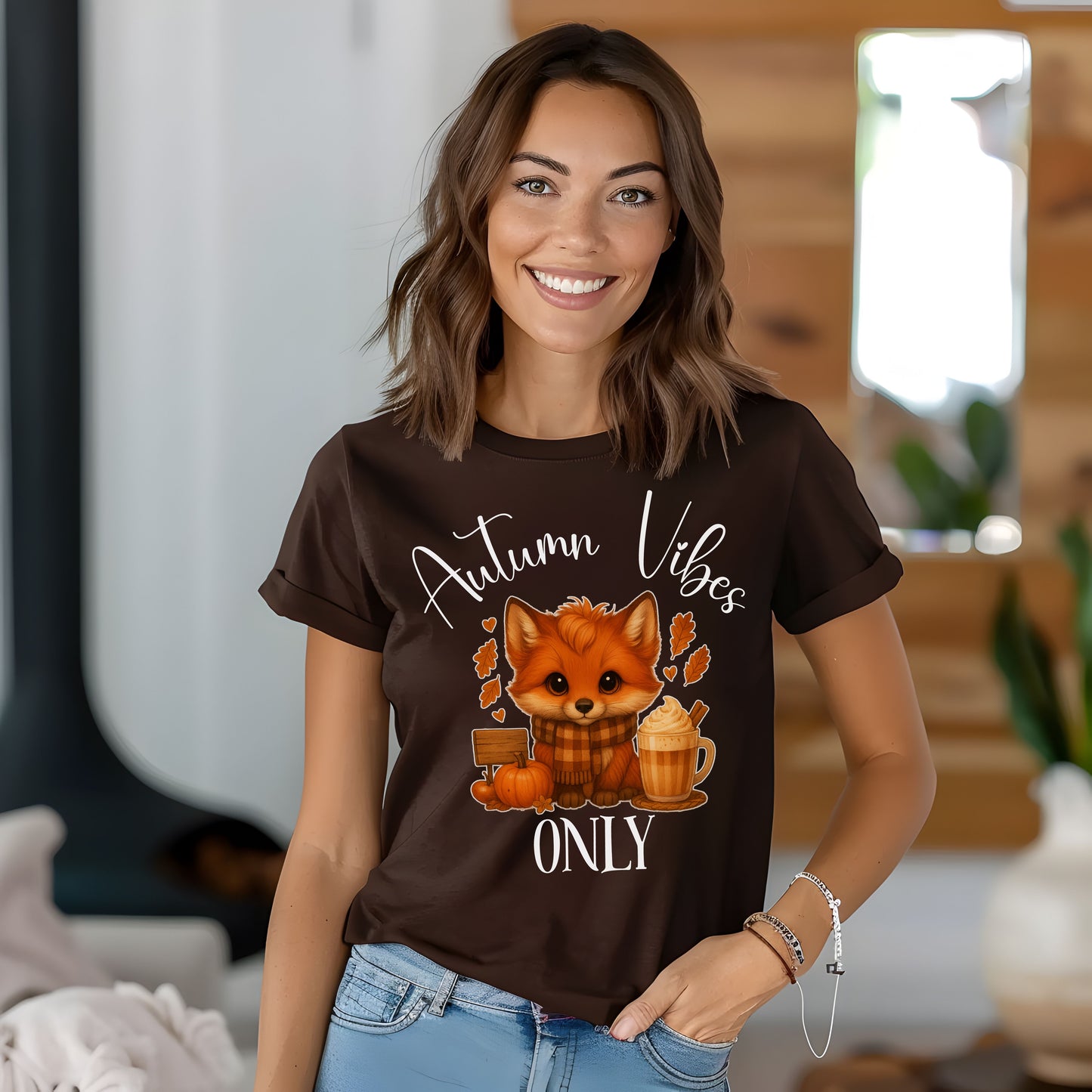 Autumn Vibes Only T-Shirt – Cute Fox Fall Shirt for Pumpkin Spice & Cozy Season Lovers