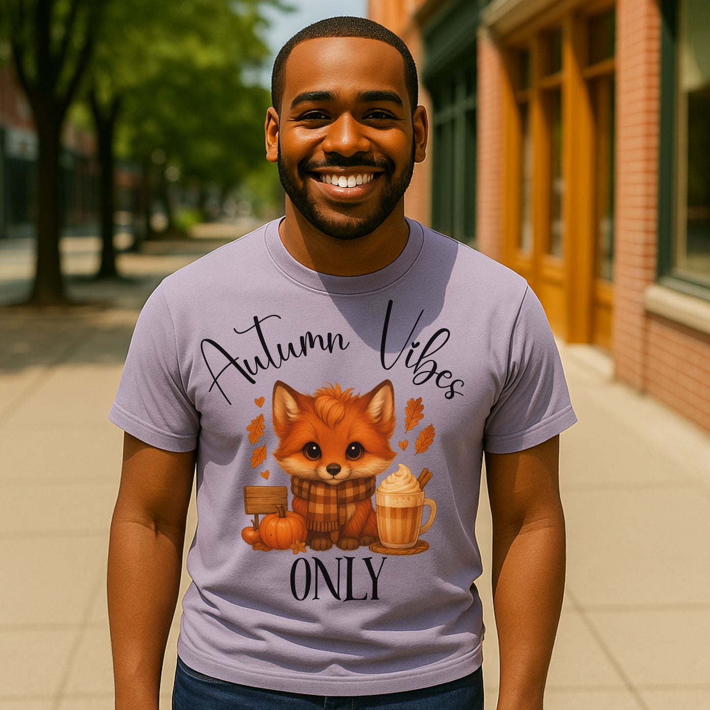 Autumn Vibes Only T-Shirt – Cute Fox Fall Shirt for Pumpkin Spice & Cozy Season Lovers