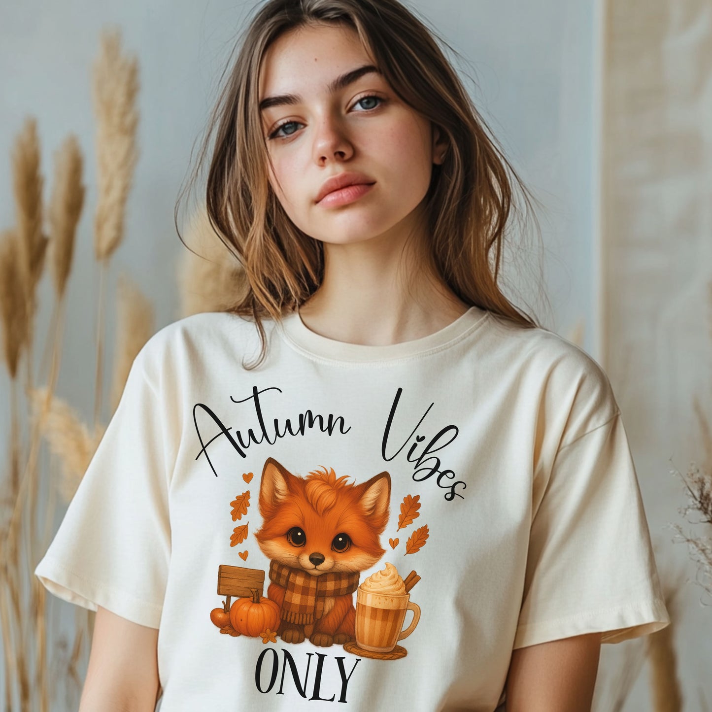 Autumn Vibes Only T-Shirt – Cute Fox Fall Shirt for Pumpkin Spice & Cozy Season Lovers
