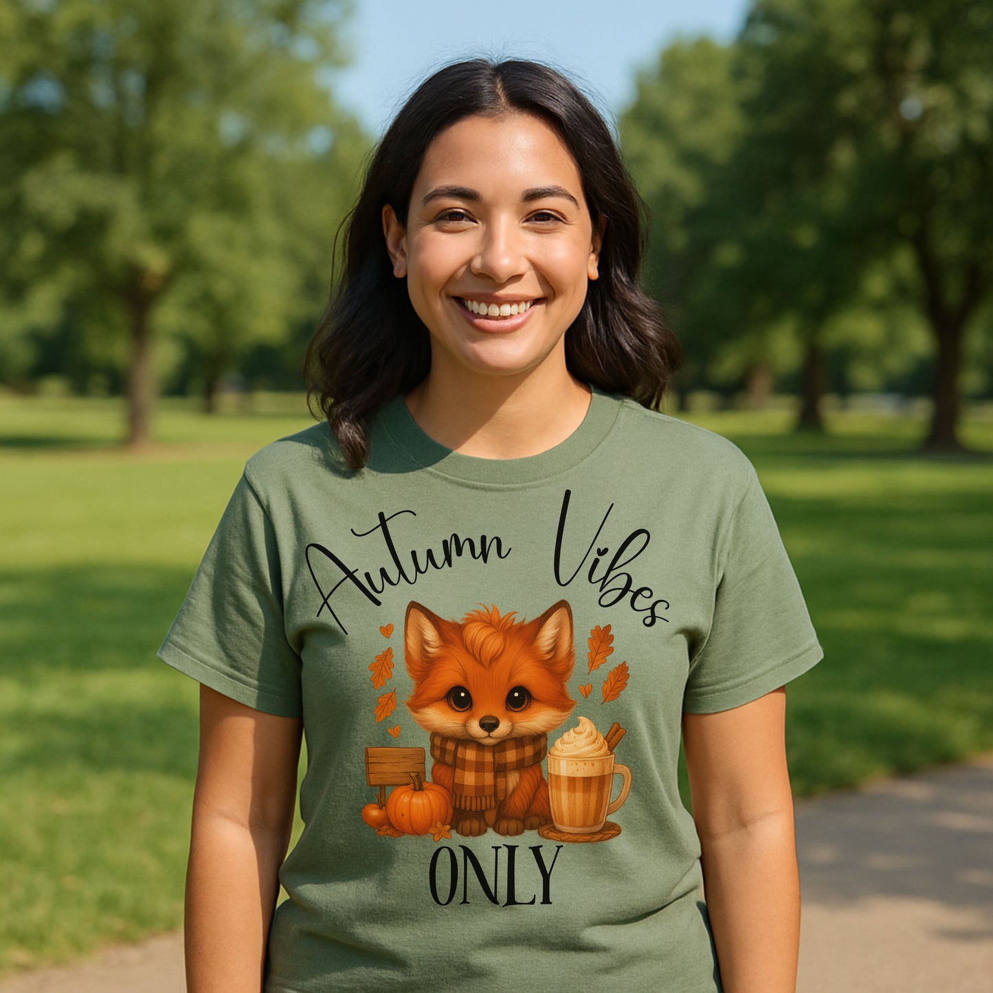 Autumn Vibes Only T-Shirt – Cute Fox Fall Shirt for Pumpkin Spice & Cozy Season Lovers