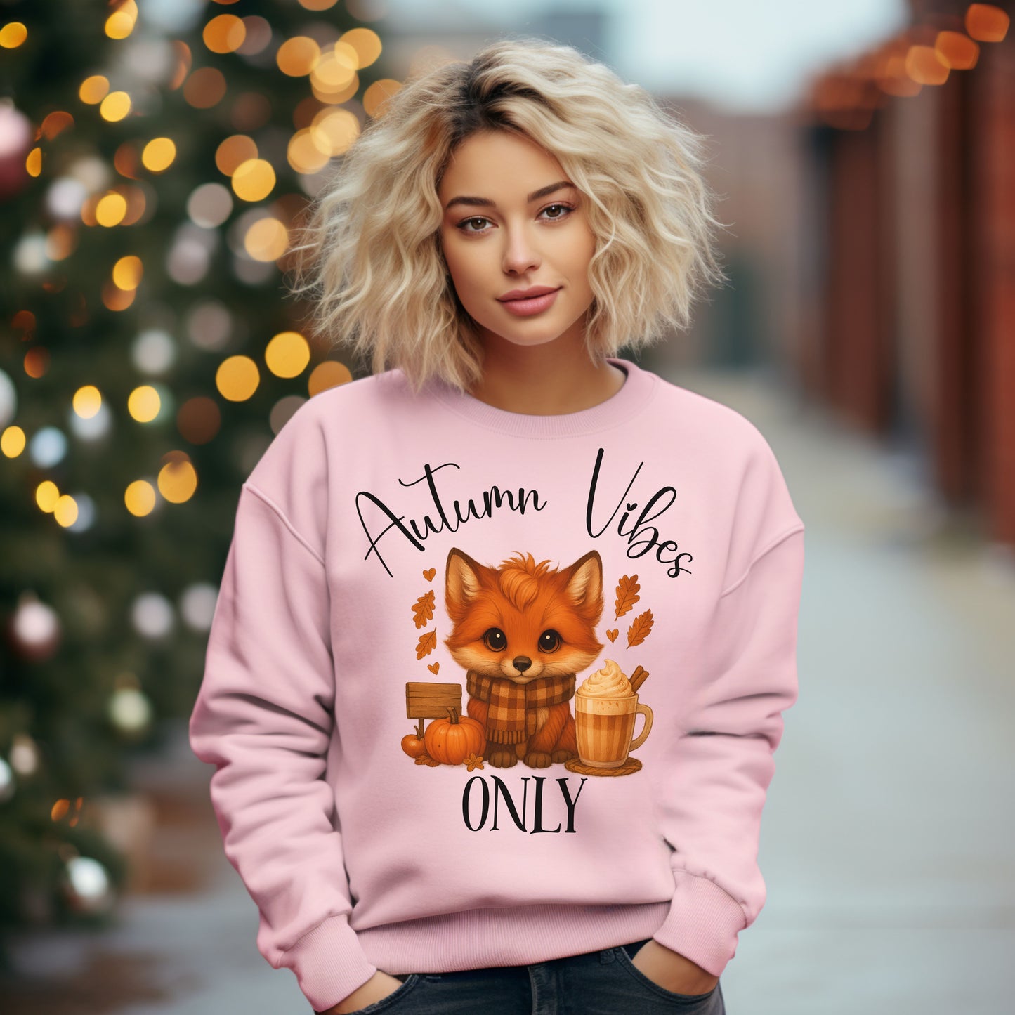 Autumn Vibes Only Sweatshirt – Cute Fox Fall Shirt for Pumpkin Spice & Cozy Season Lovers