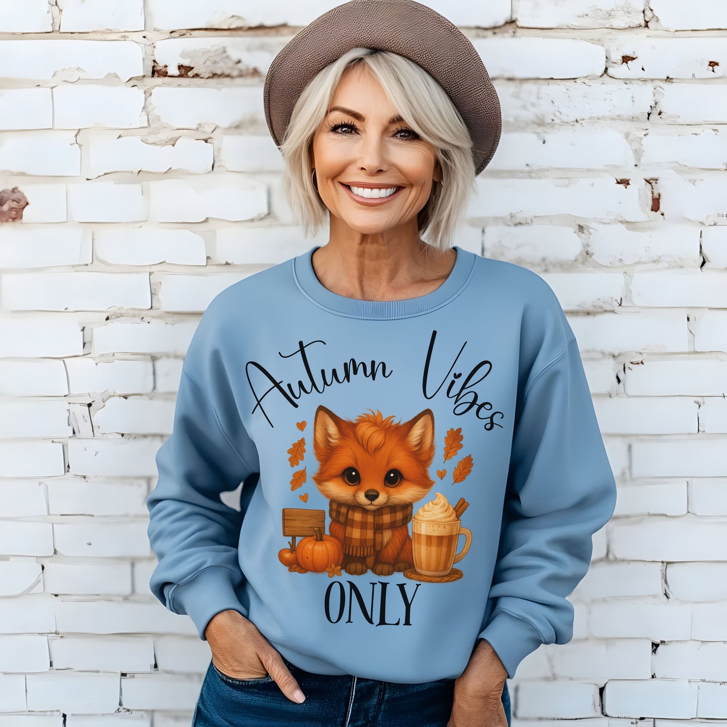 Autumn Vibes Only Sweatshirt – Cute Fox Fall Shirt for Pumpkin Spice & Cozy Season Lovers