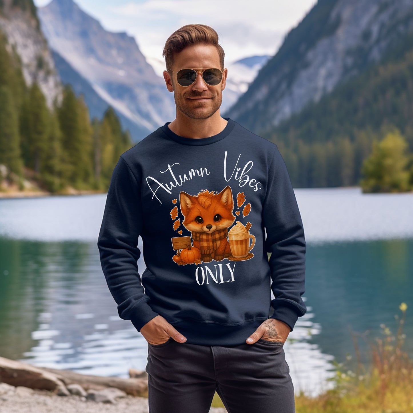 Autumn Vibes Only Sweatshirt – Cute Fox Fall Shirt for Pumpkin Spice & Cozy Season Lovers