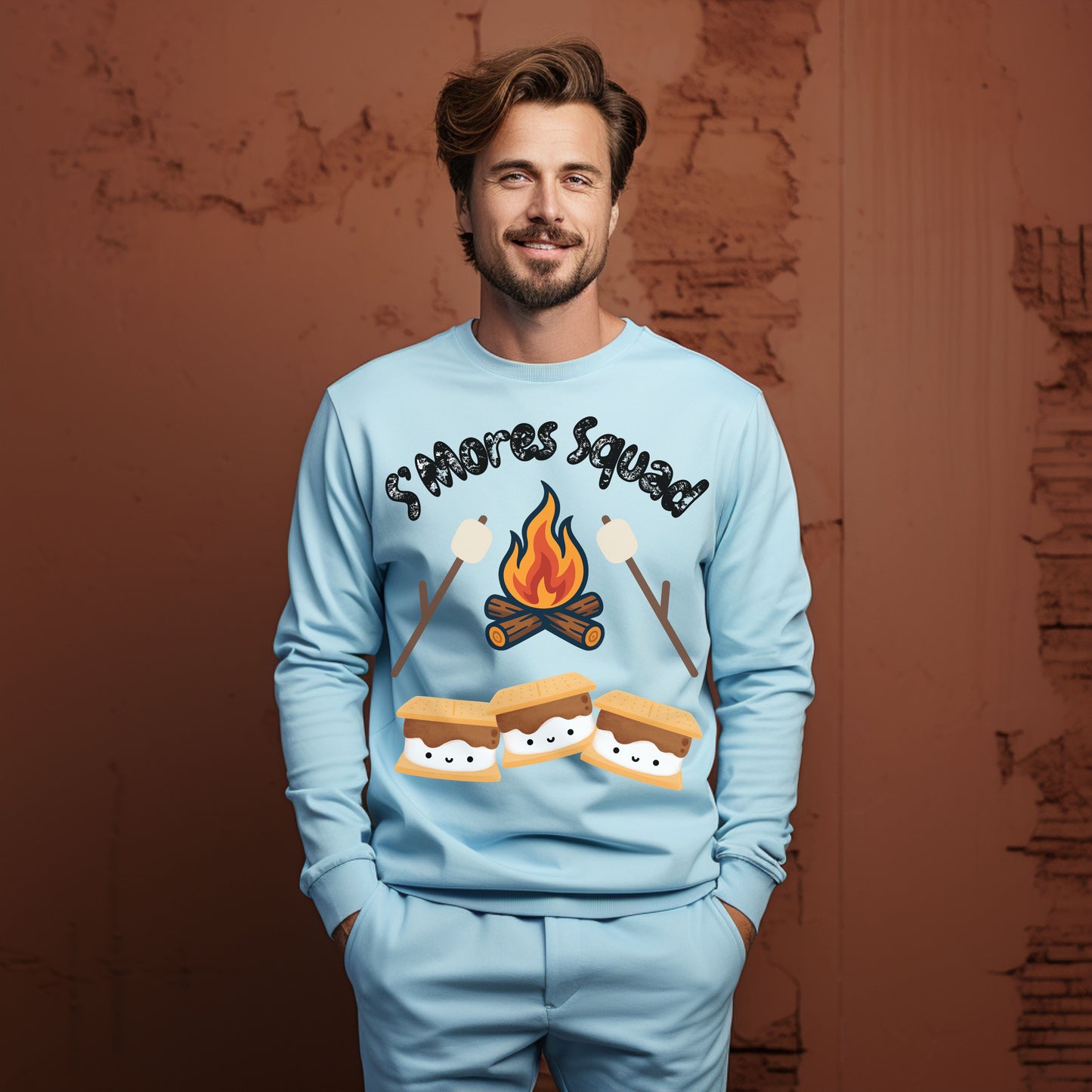 S'mores Squad Long Sleeve T-Shirt, Fun Camping Shirt, Summer Vibes Tee, Unisex Graphic Tee, Outdoor Adventure Outfit