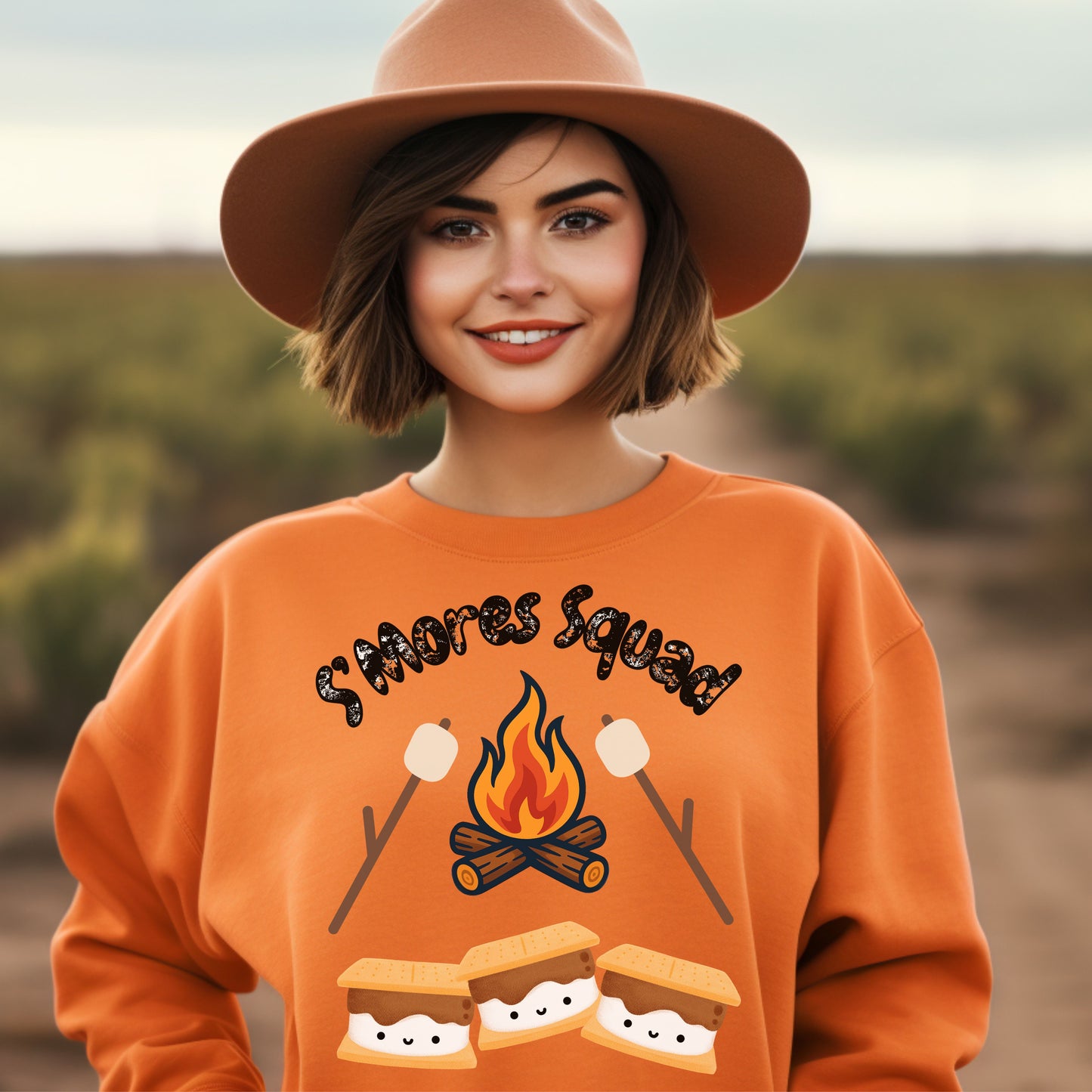 S'mores Squad Sweatshirt, Fun Camping Shirt, Unisex Graphic Sweatshirt, Outdoor Adventure Outfit