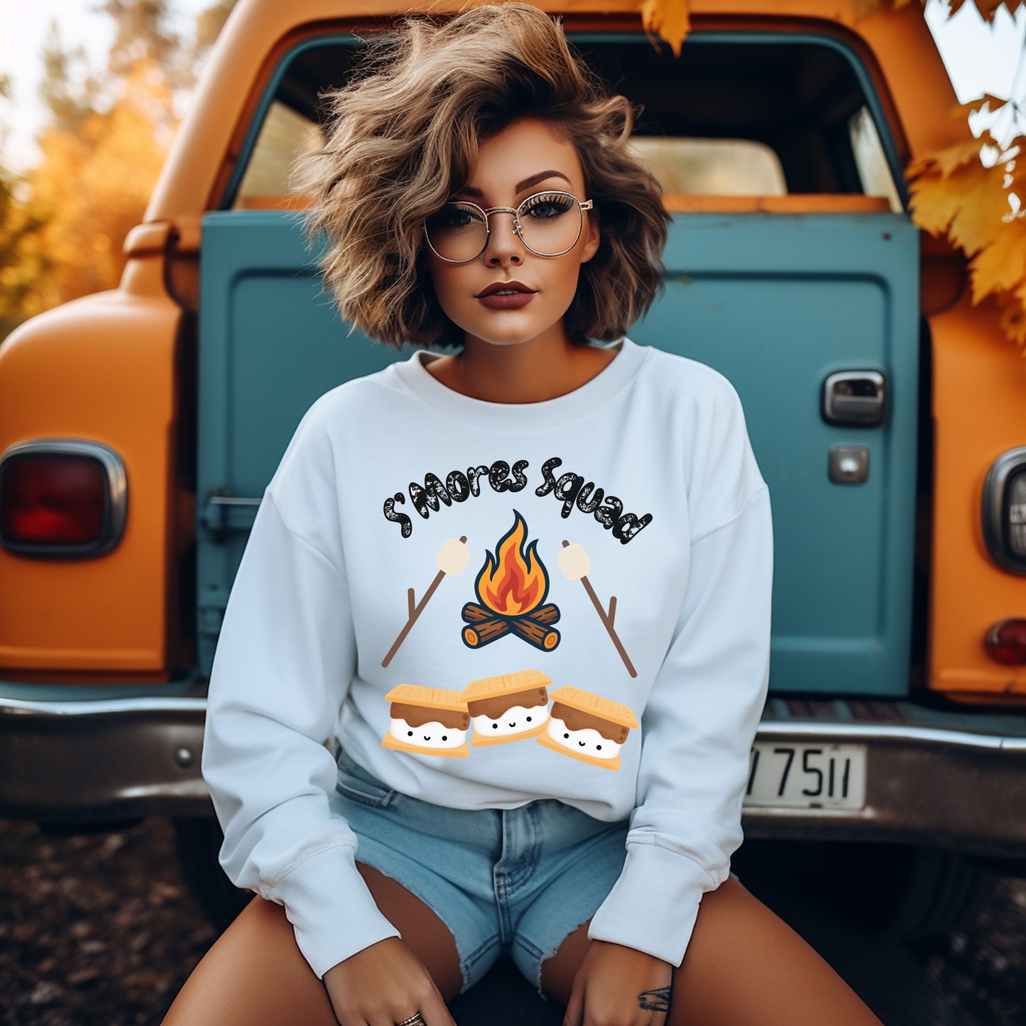 S'mores Squad Sweatshirt, Fun Camping Shirt, Unisex Graphic Sweatshirt, Outdoor Adventure Outfit