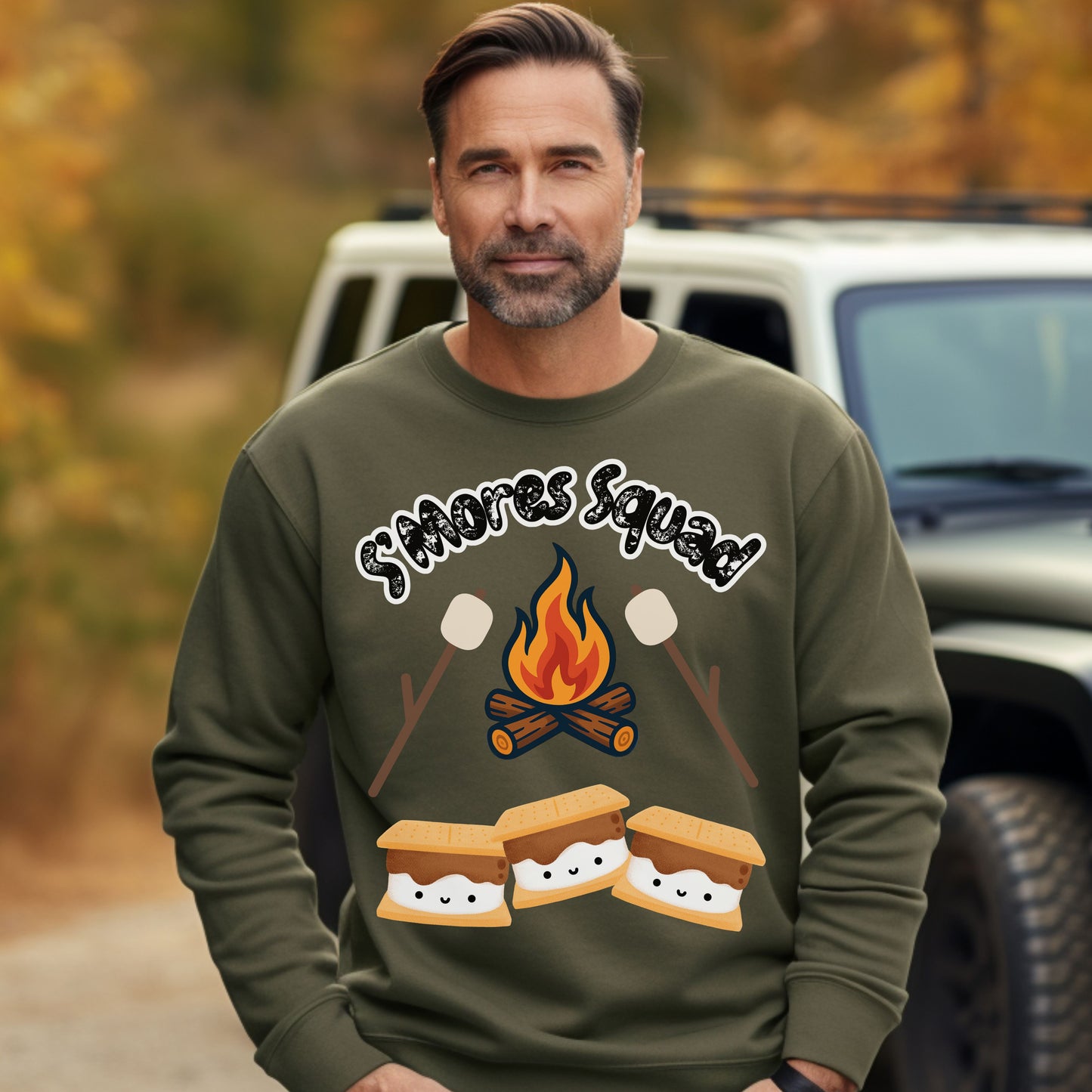 S'mores Squad Sweatshirt, Fun Camping Shirt, Unisex Graphic Sweatshirt, Outdoor Adventure Outfit