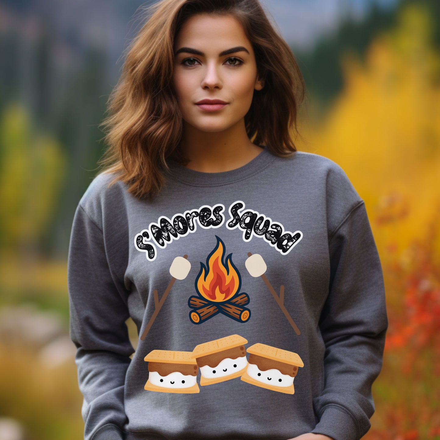 S'mores Squad Sweatshirt, Fun Camping Shirt, Unisex Graphic Sweatshirt, Outdoor Adventure Outfit