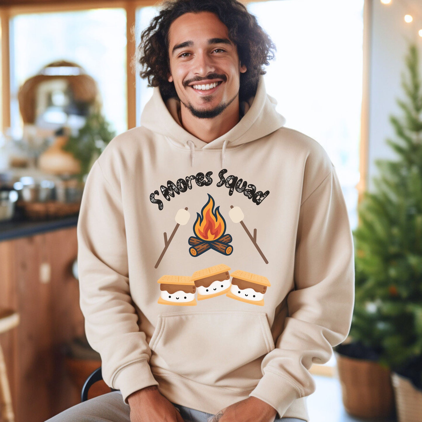 S'mores Squad Hoodie, Fun Camping Shirt, Unisex Graphic Sweatshirt, Outdoor Adventure Outfit