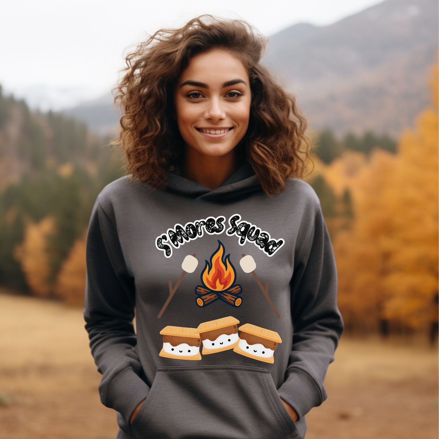 S'mores Squad Hoodie, Fun Camping Shirt, Unisex Graphic Sweatshirt, Outdoor Adventure Outfit