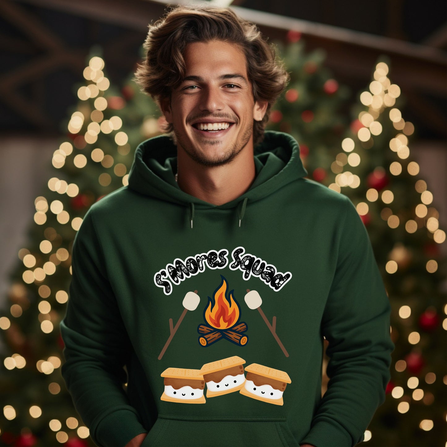 S'mores Squad Hoodie, Fun Camping Shirt, Unisex Graphic Sweatshirt, Outdoor Adventure Outfit