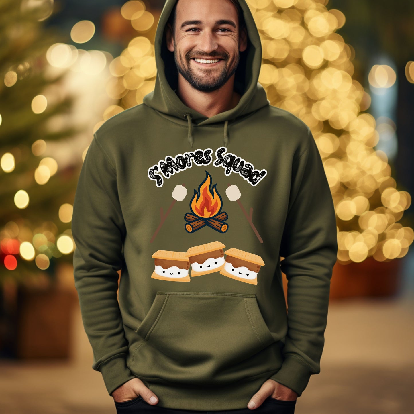 S'mores Squad Hoodie, Fun Camping Shirt, Unisex Graphic Sweatshirt, Outdoor Adventure Outfit