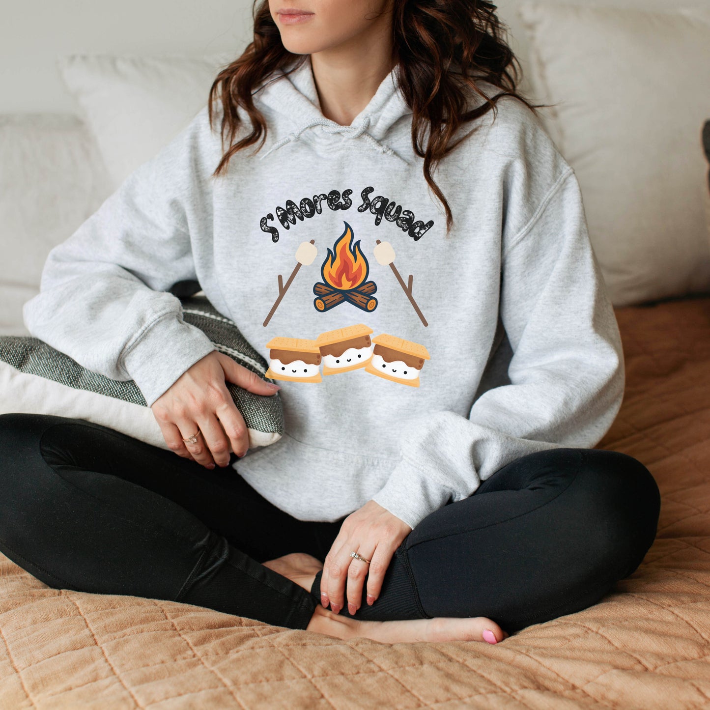 S'mores Squad Hoodie, Fun Camping Shirt, Unisex Graphic Sweatshirt, Outdoor Adventure Outfit