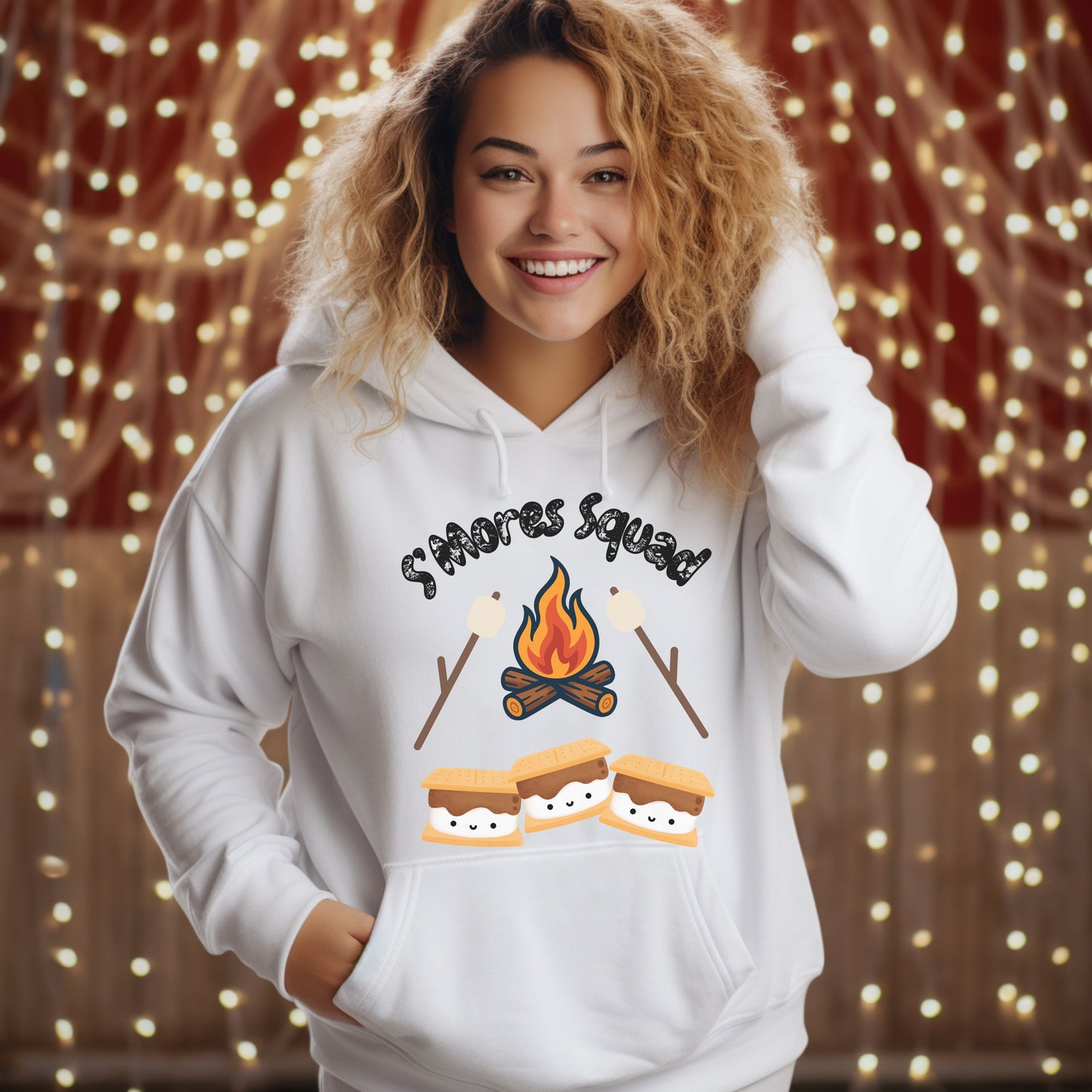 S'mores Squad Hoodie, Fun Camping Shirt, Unisex Graphic Sweatshirt, Outdoor Adventure Outfit