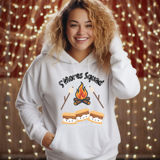 S'mores Squad Hoodie, Fun Camping Shirt, Unisex Graphic Sweatshirt, Outdoor Adventure Outfit