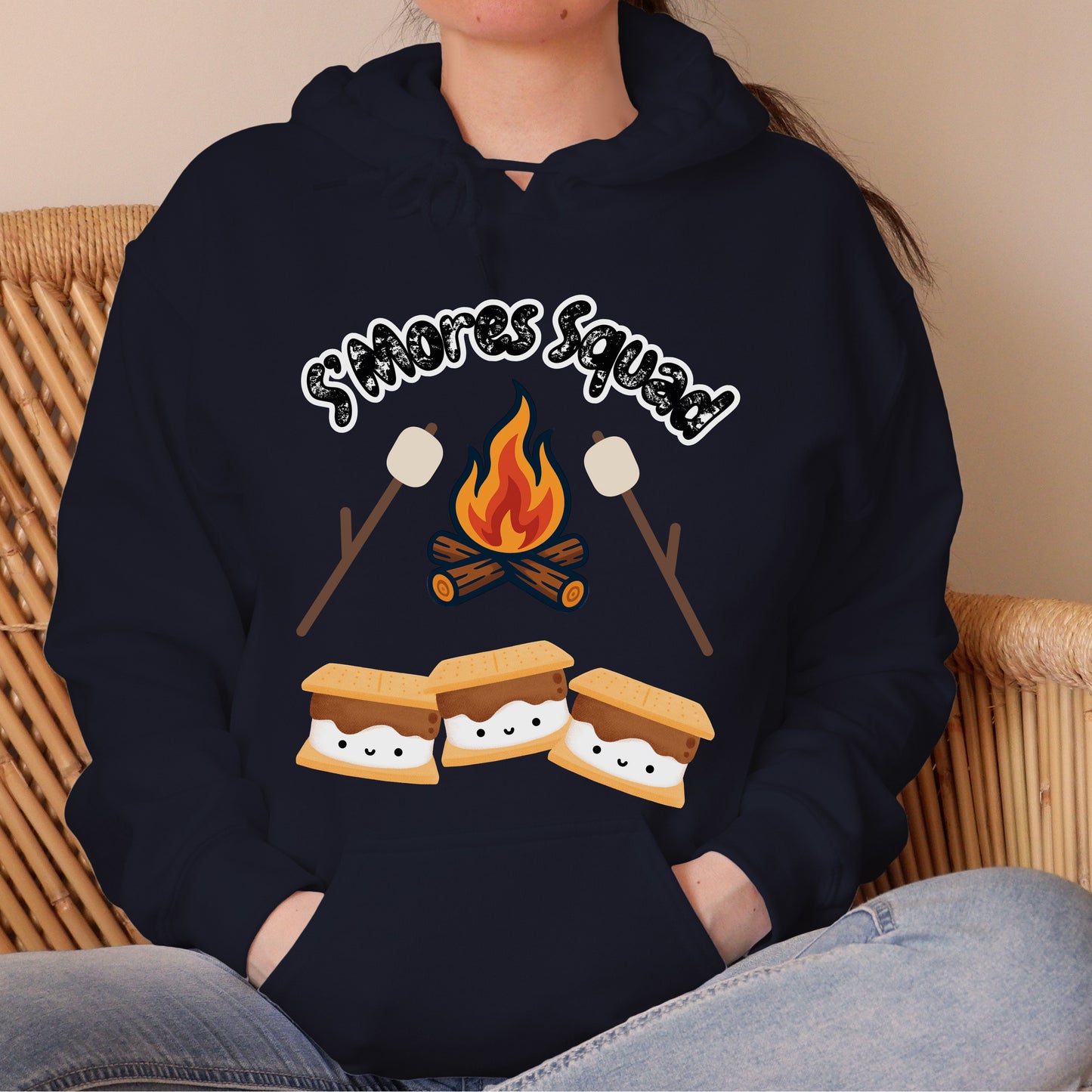 S'mores Squad Hoodie, Fun Camping Shirt, Unisex Graphic Sweatshirt, Outdoor Adventure Outfit