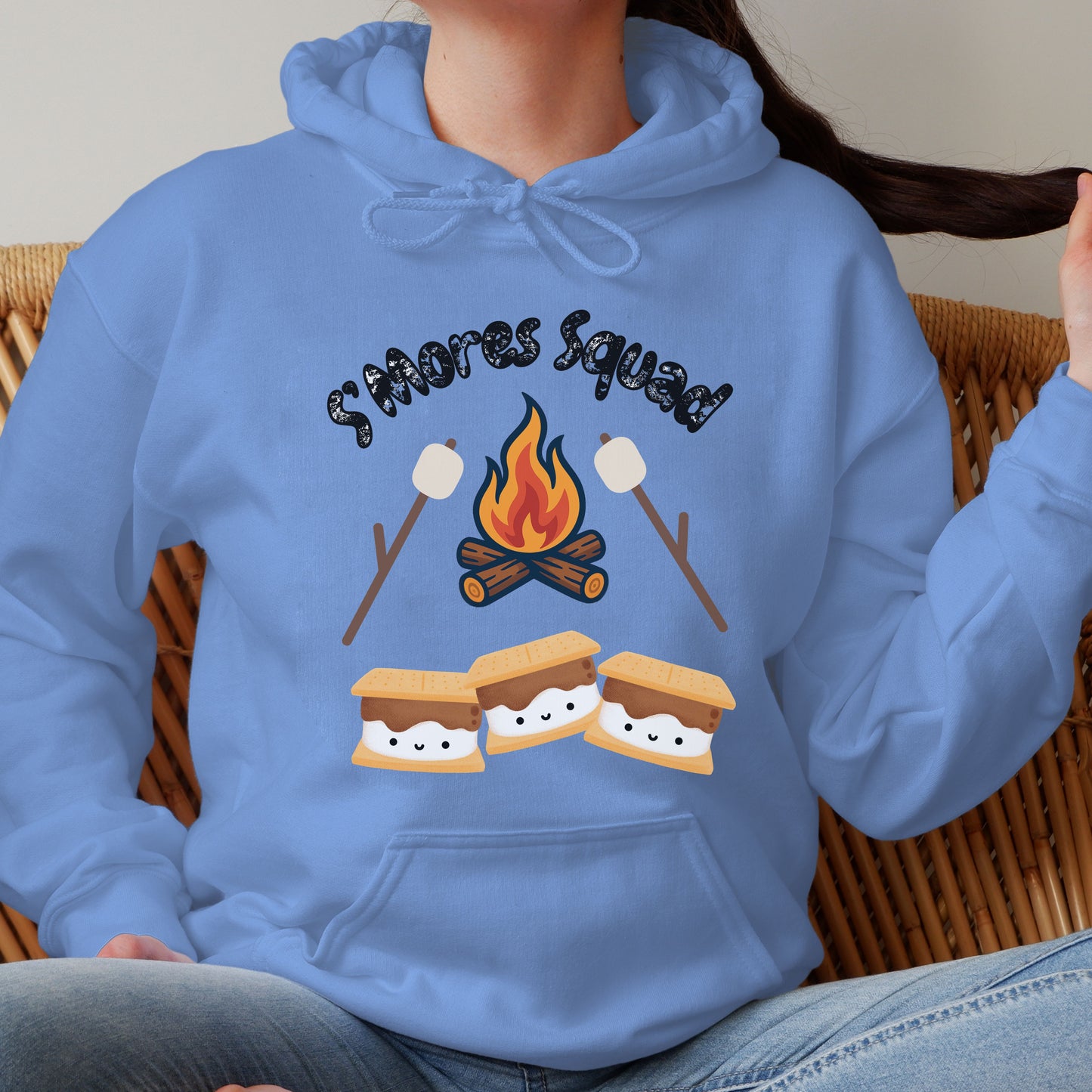 S'mores Squad Hoodie, Fun Camping Shirt, Unisex Graphic Sweatshirt, Outdoor Adventure Outfit