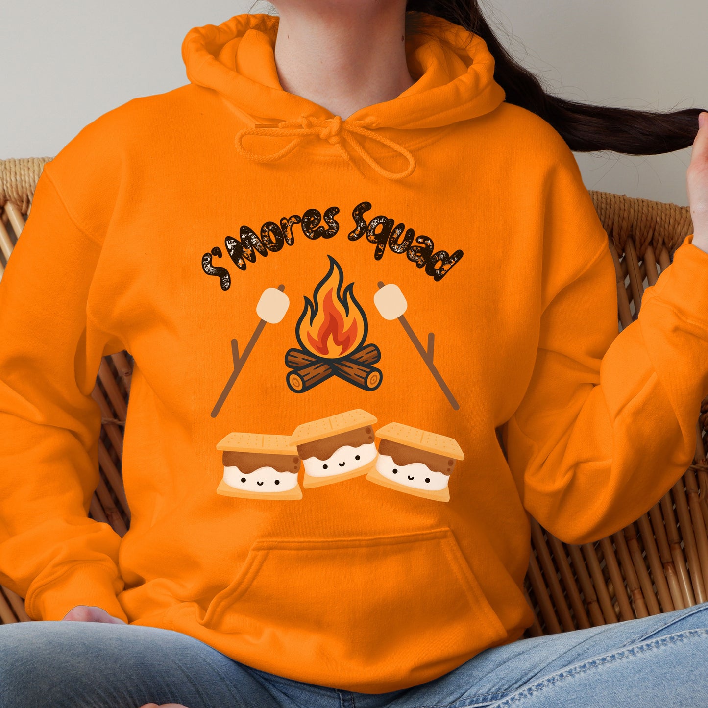 S'mores Squad Hoodie, Fun Camping Shirt, Unisex Graphic Sweatshirt, Outdoor Adventure Outfit