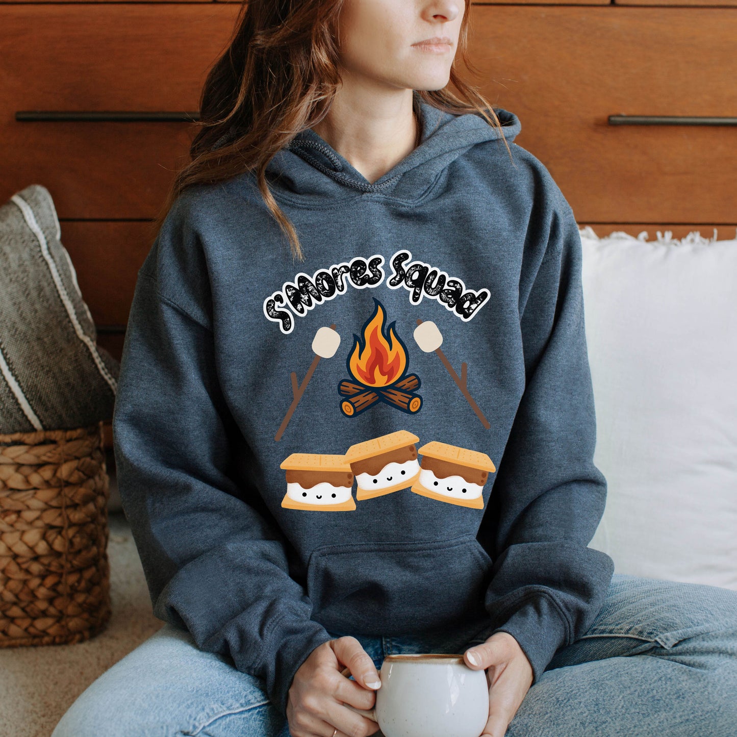S'mores Squad Hoodie, Fun Camping Shirt, Unisex Graphic Sweatshirt, Outdoor Adventure Outfit
