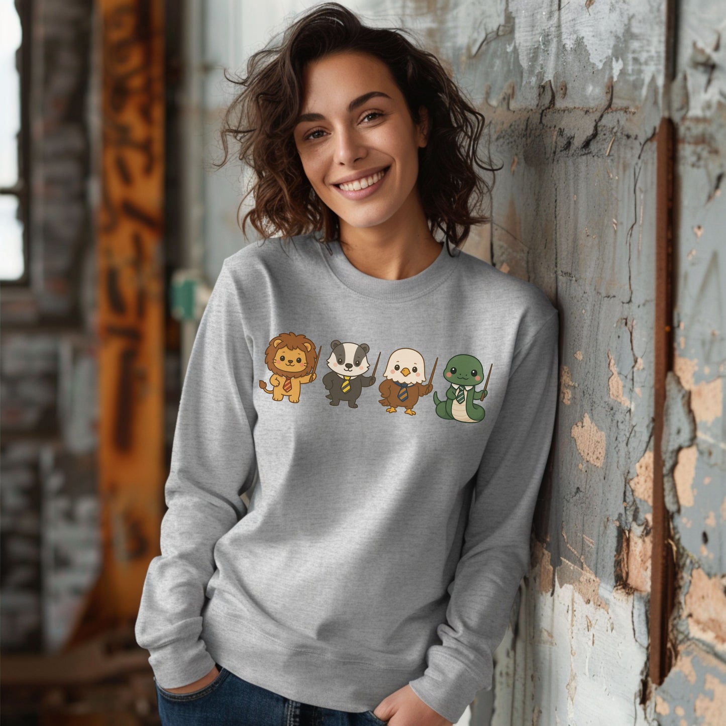 Cute Wizard Animal Mascots Long Sleeve T-Shirt – Magical Creatures Tee