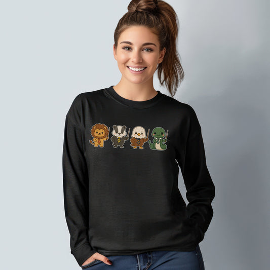 Cute Wizard Animal Mascots Long Sleeve T-Shirt – Magical Creatures Tee