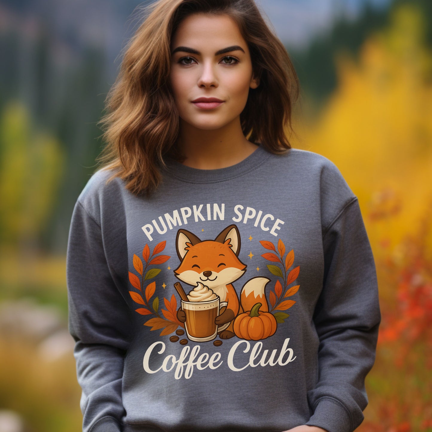 Pumpkin Spice Coffee Club Sweatshirt | Cozy Autumn Apparel, Fall Shirt, Fox Graphic Shirt, Unisex Fashion, Gift for Coffee Lovers