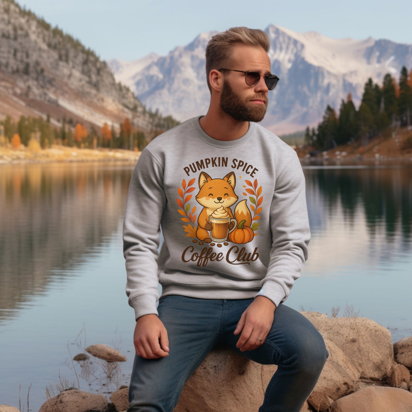 Pumpkin Spice Coffee Club Sweatshirt | Cozy Autumn Apparel, Fall Shirt, Fox Graphic Shirt, Unisex Fashion, Gift for Coffee Lovers