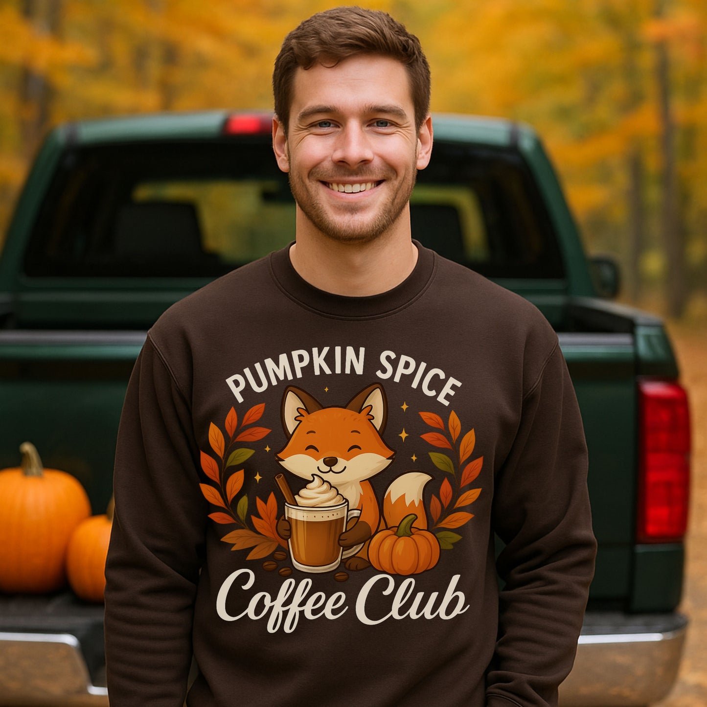 Pumpkin Spice Coffee Club Sweatshirt | Cozy Autumn Apparel, Fall Shirt, Fox Graphic Shirt, Unisex Fashion, Gift for Coffee Lovers