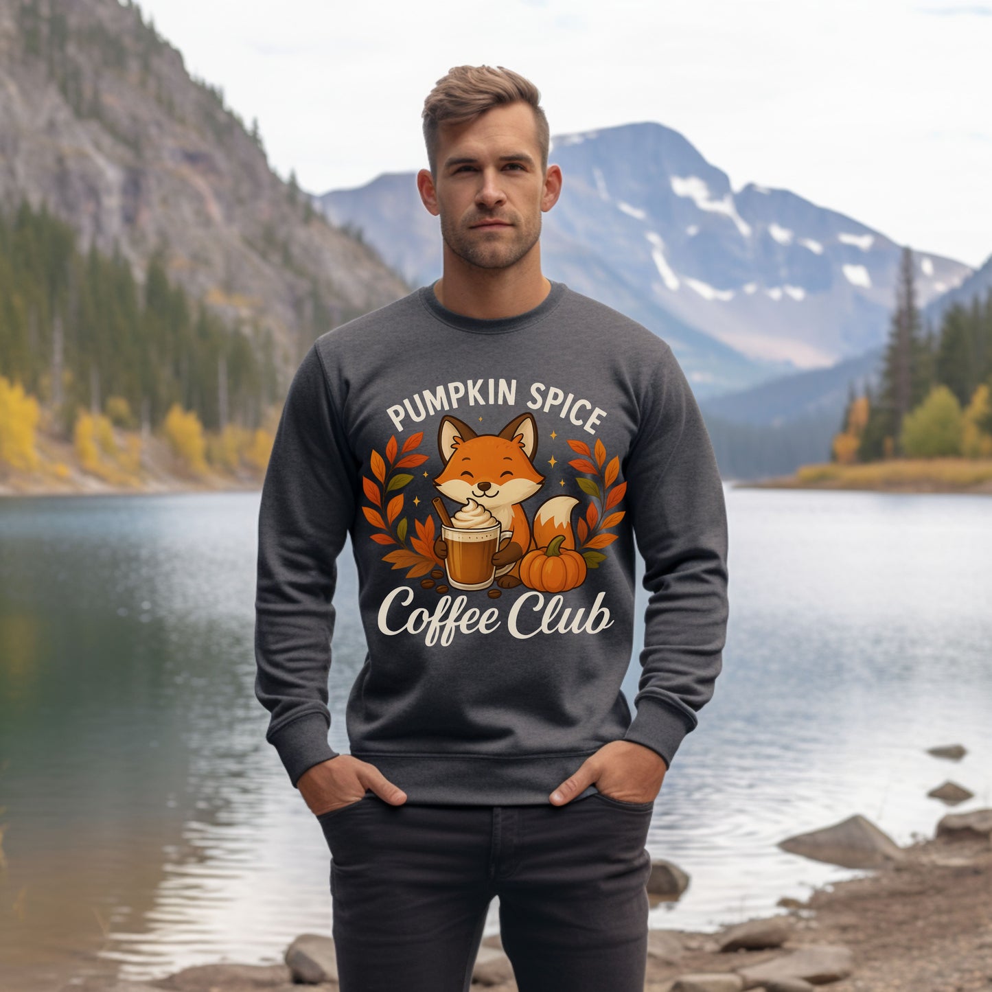 Pumpkin Spice Coffee Club Sweatshirt | Cozy Autumn Apparel, Fall Shirt, Fox Graphic Shirt, Unisex Fashion, Gift for Coffee Lovers