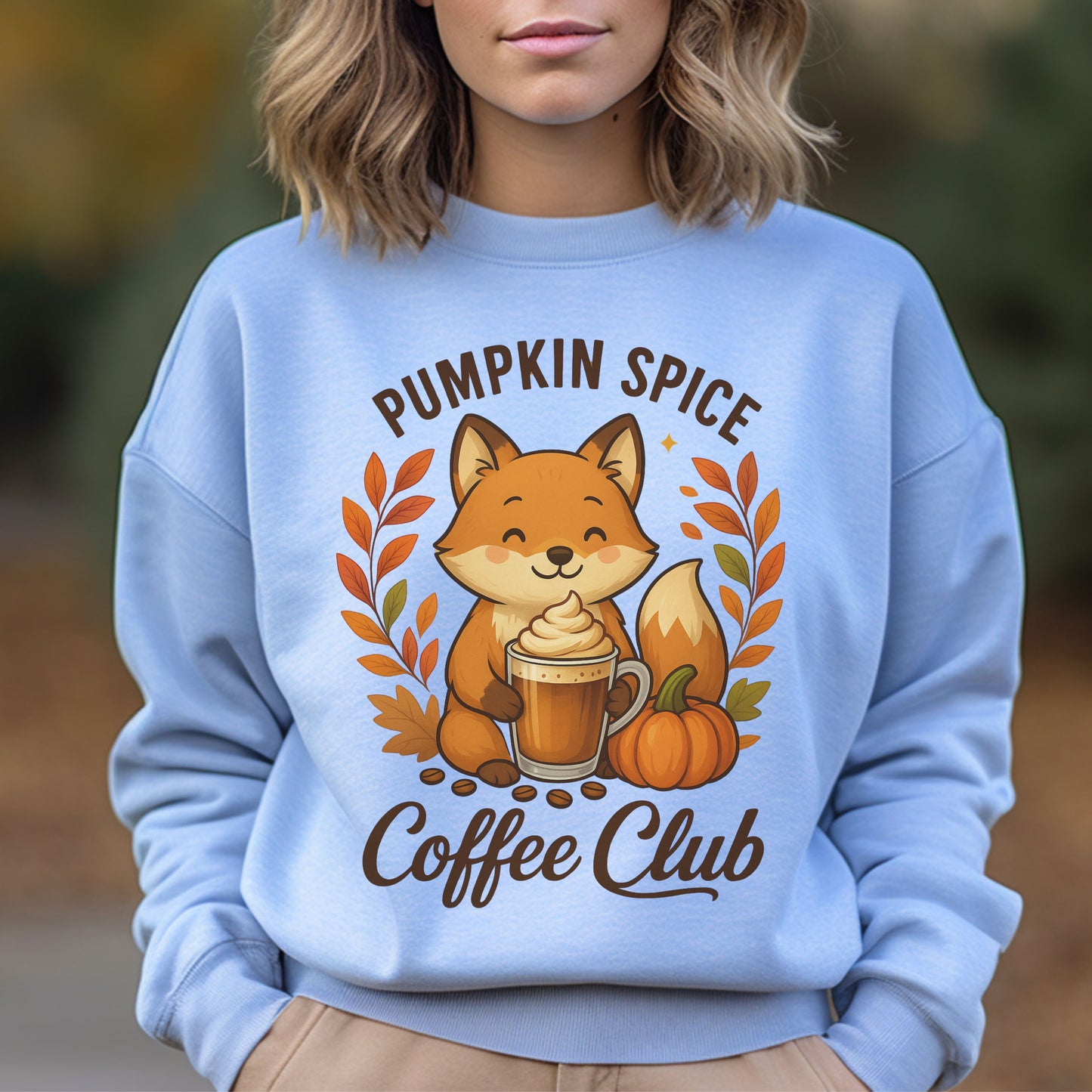 Pumpkin Spice Coffee Club Sweatshirt | Cozy Autumn Apparel, Fall Shirt, Fox Graphic Shirt, Unisex Fashion, Gift for Coffee Lovers