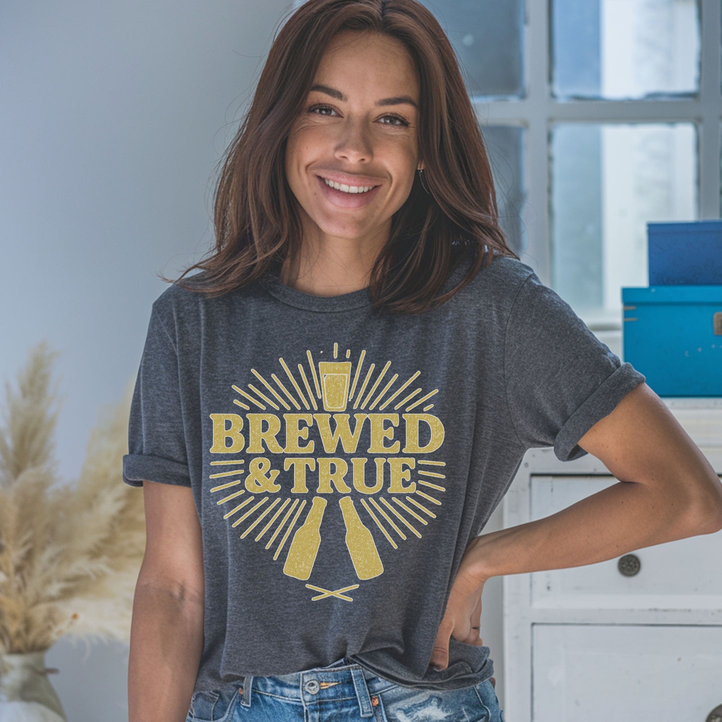 Brewed & True Retro Beer T-Shirt – Vintage Craft Beer Drinking Tee for Men & Women