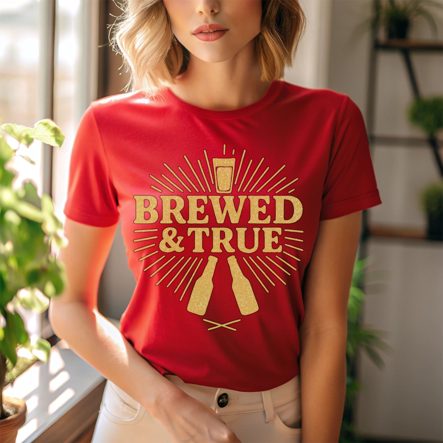 Brewed & True Retro Beer T-Shirt – Vintage Craft Beer Drinking Tee for Men & Women