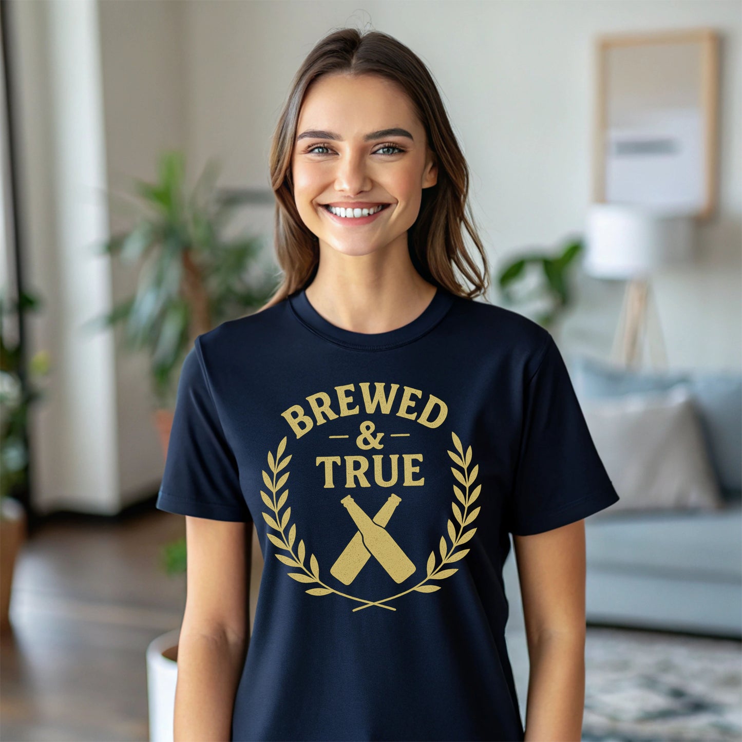 Brewed & True Laurel Crest Beer T-Shirt – Craft Beer Drinking Tee for Men & Women