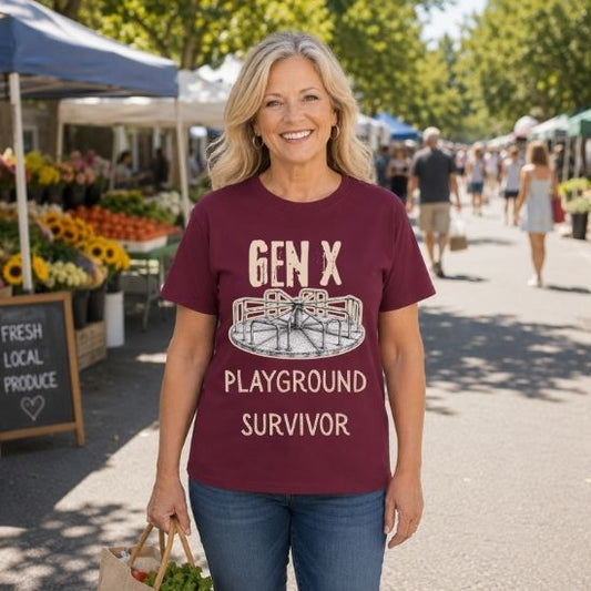 Gen X Playground Survivor Shirt, Funny Gen X T Shirt, Retro 80s Tee, Nostalgia Graphic Shirt, Sarcastic Generation X Shirt, Funny Childhood Tee