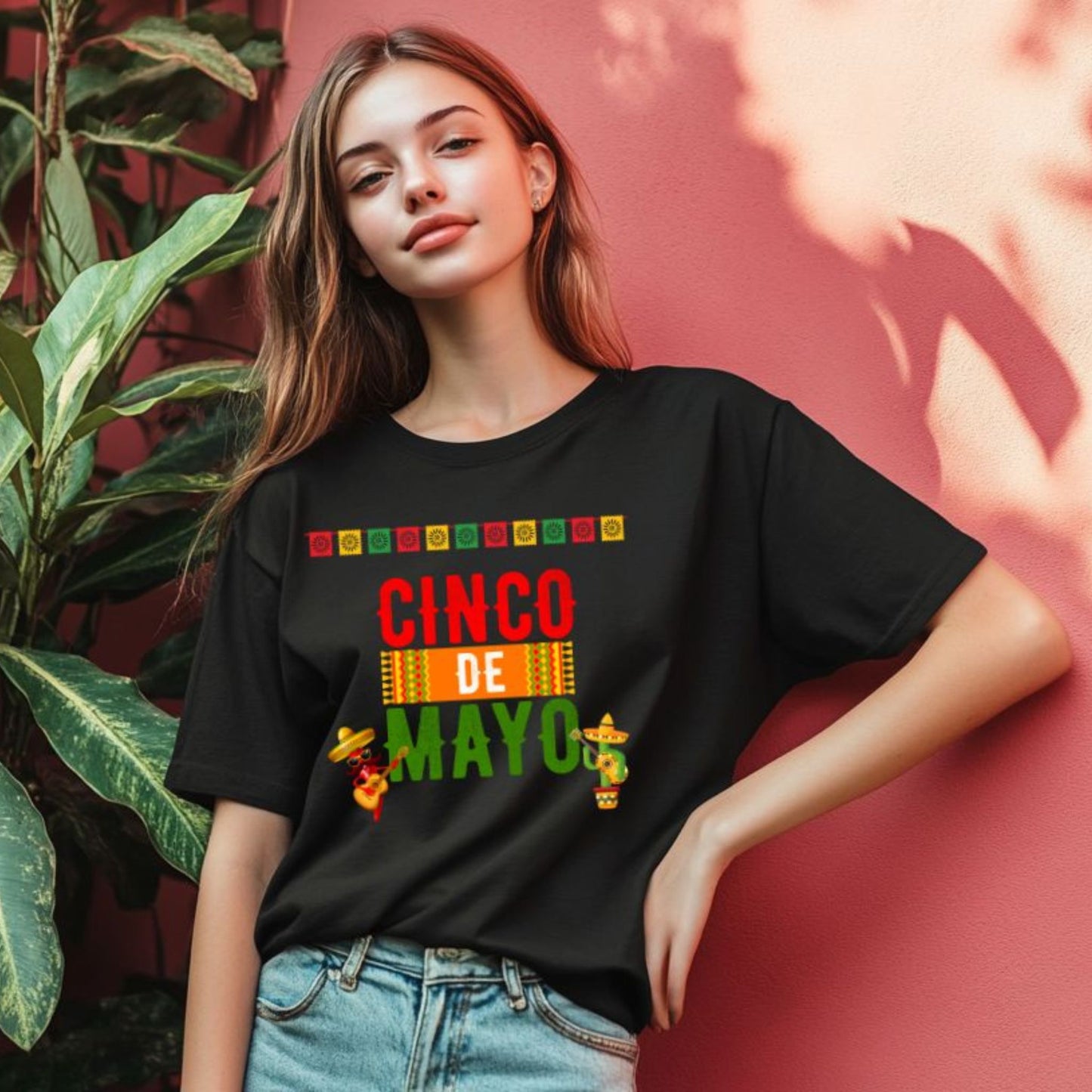 Cinco De Mayo T-Shirt with Chili Peppers, Fiesta Tee, Chili Pepper Shirt